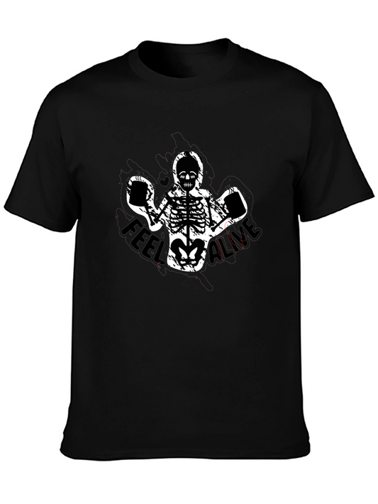 Feel Alive Skeleton Graphic T-Shirt