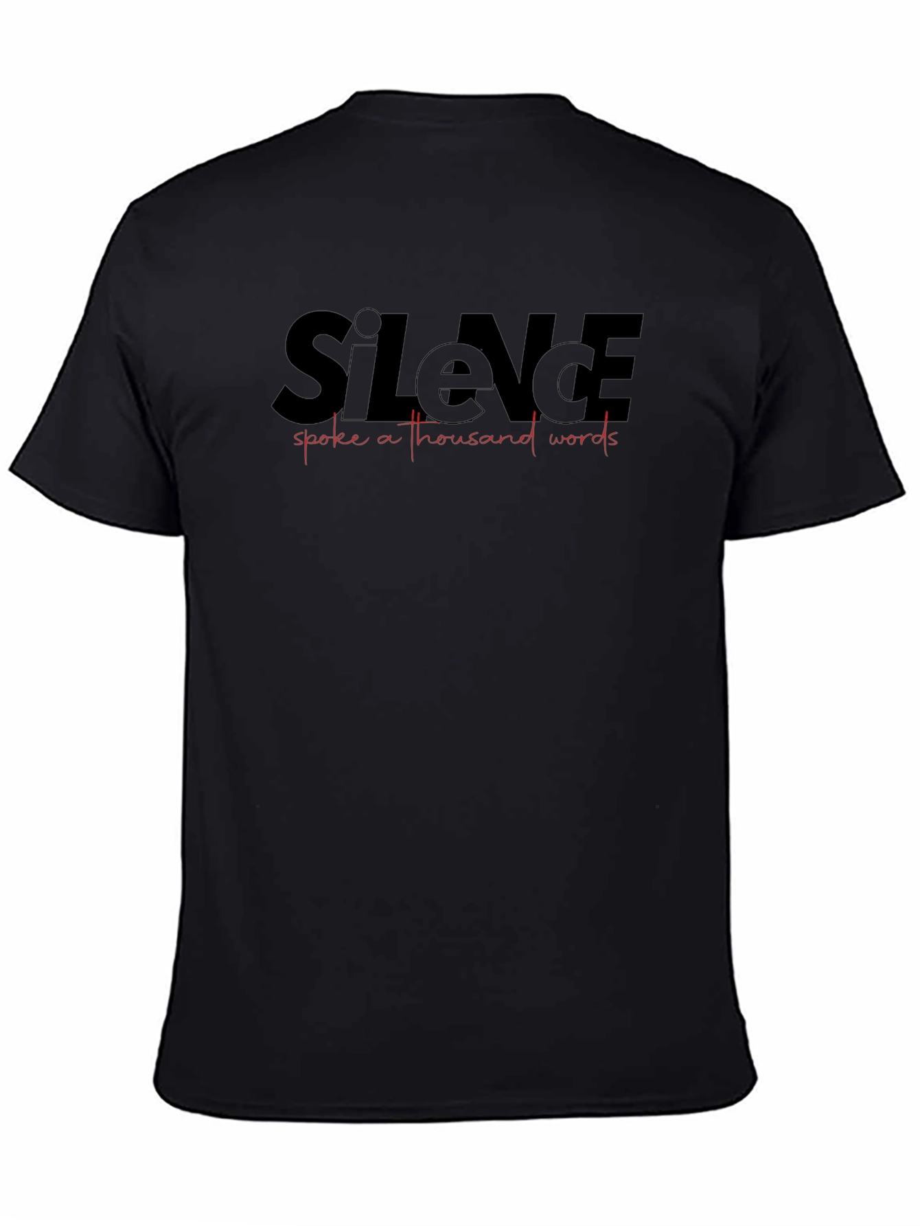 Silence Speaks Mens Black Graphic Tee