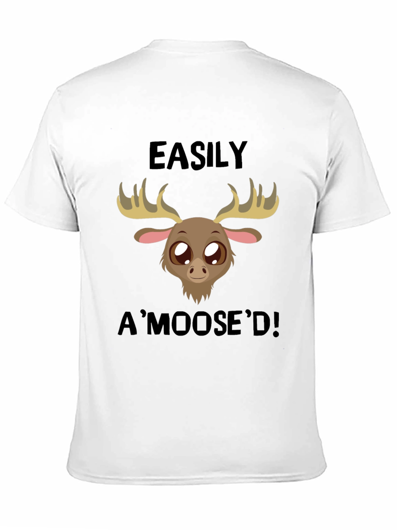 Easily AMoosed T-Shirt - Black Cute Cartoon Moose