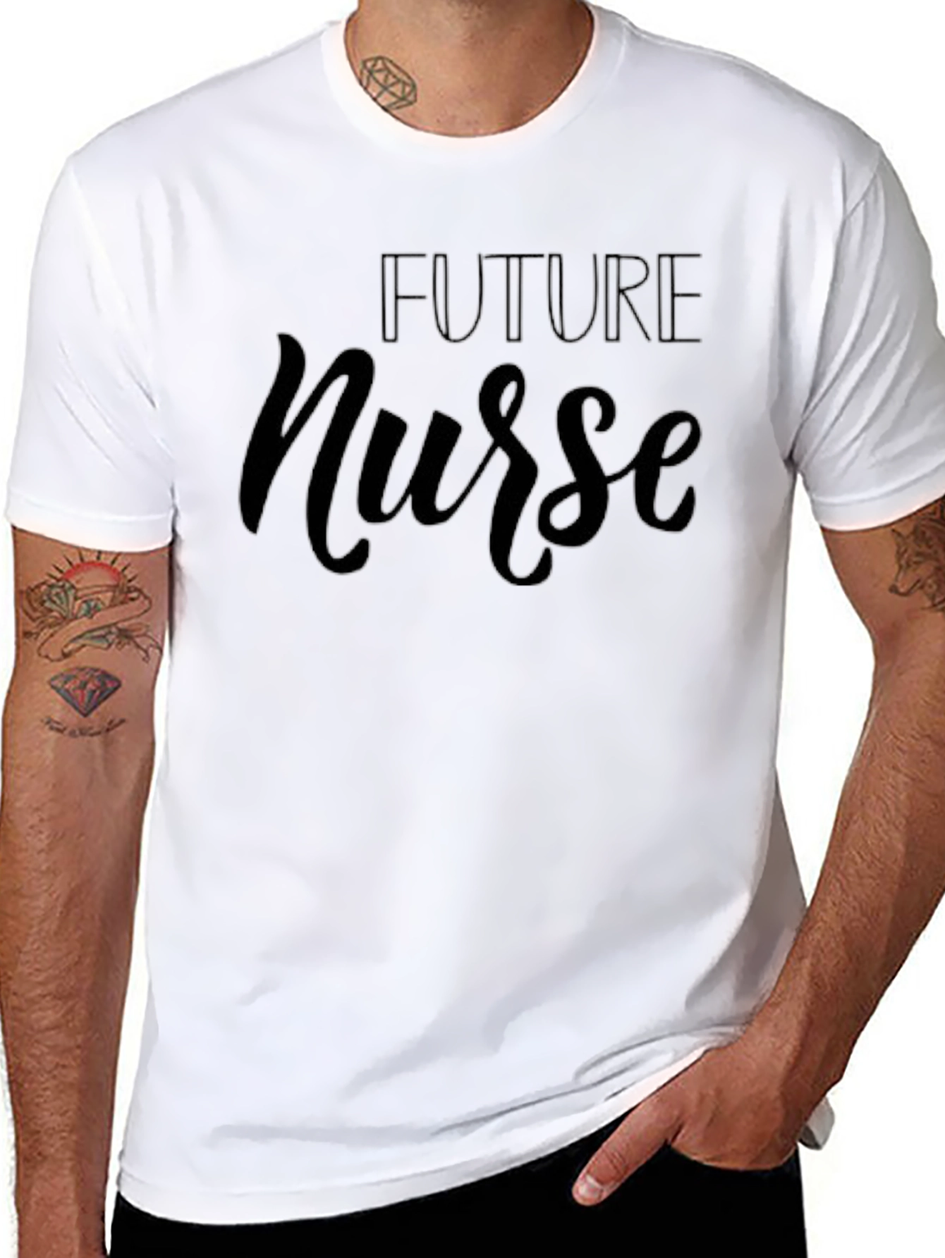 Future Nurse Graphic T-Shirt - Black Cotton Blend