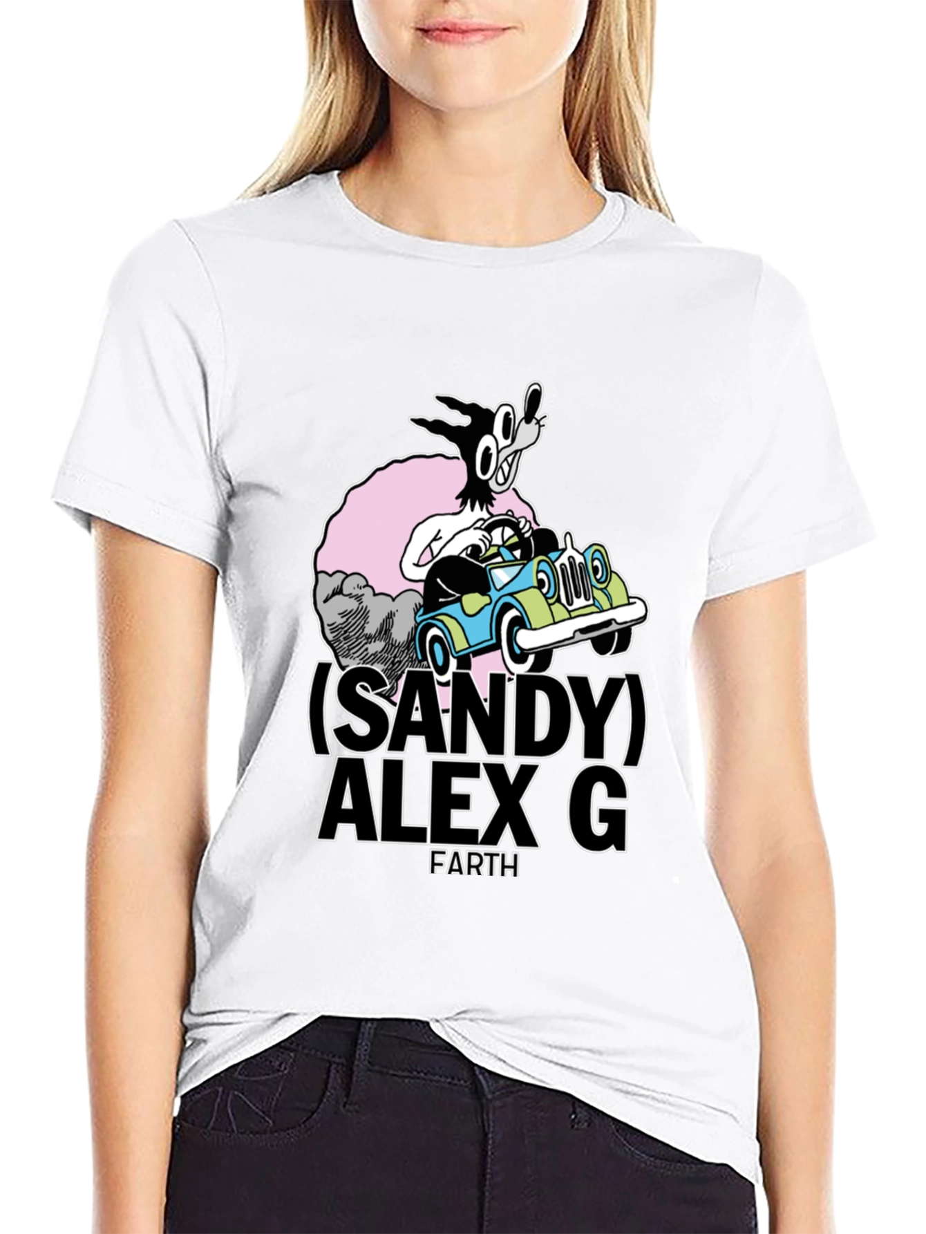 Sandy Alex G Cartoon Graphic Tee - Black