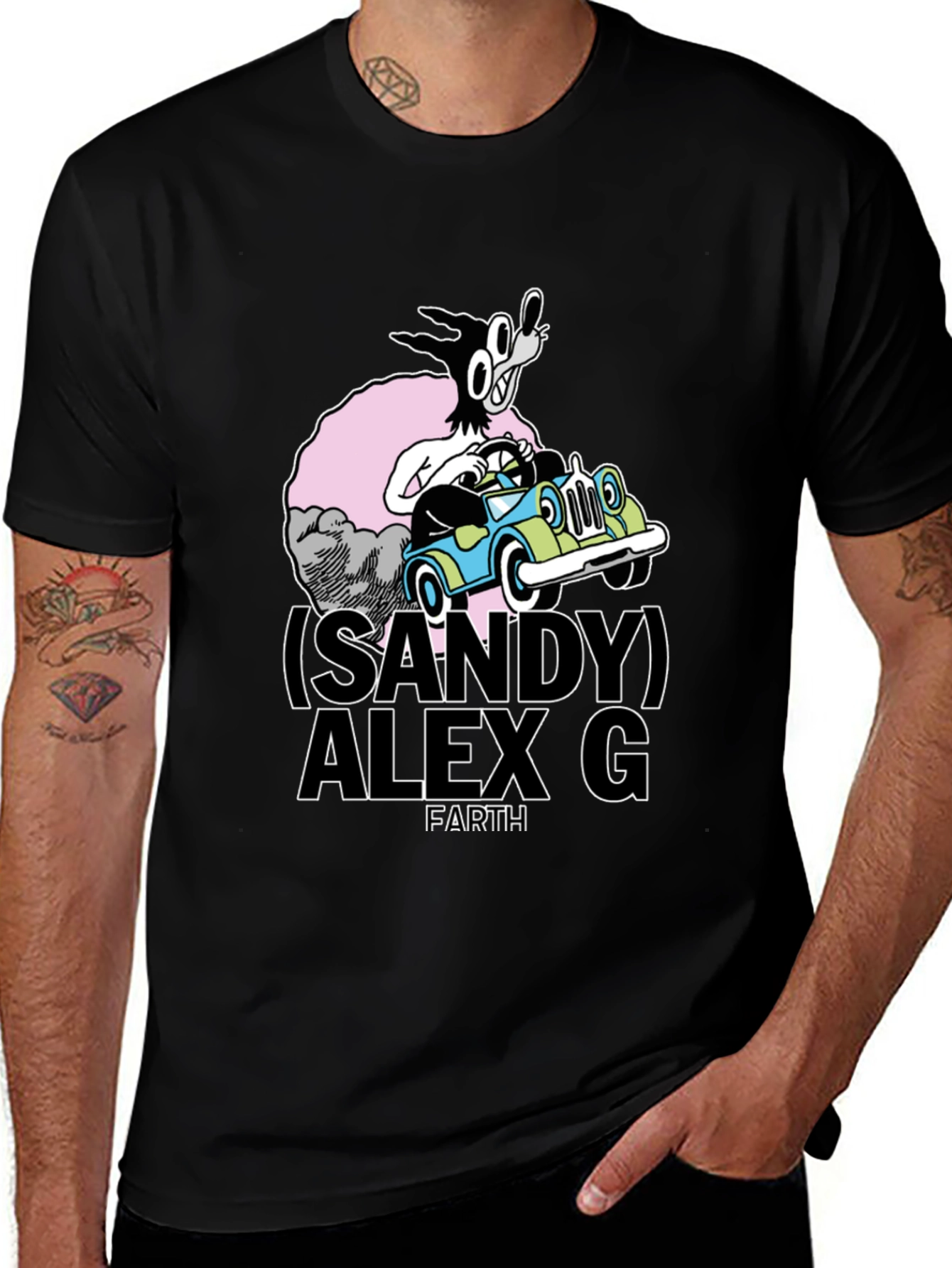Sandy Alex G Cartoon Graphic Tee - Black