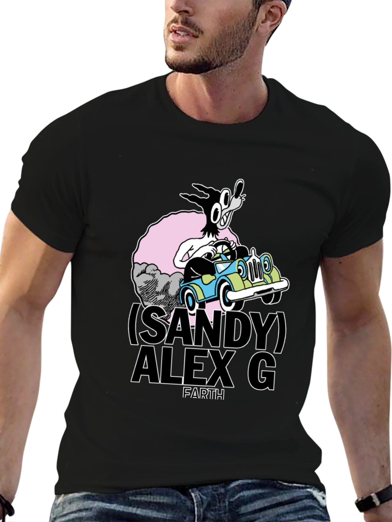 Sandy Alex G Cartoon Graphic Tee - Black