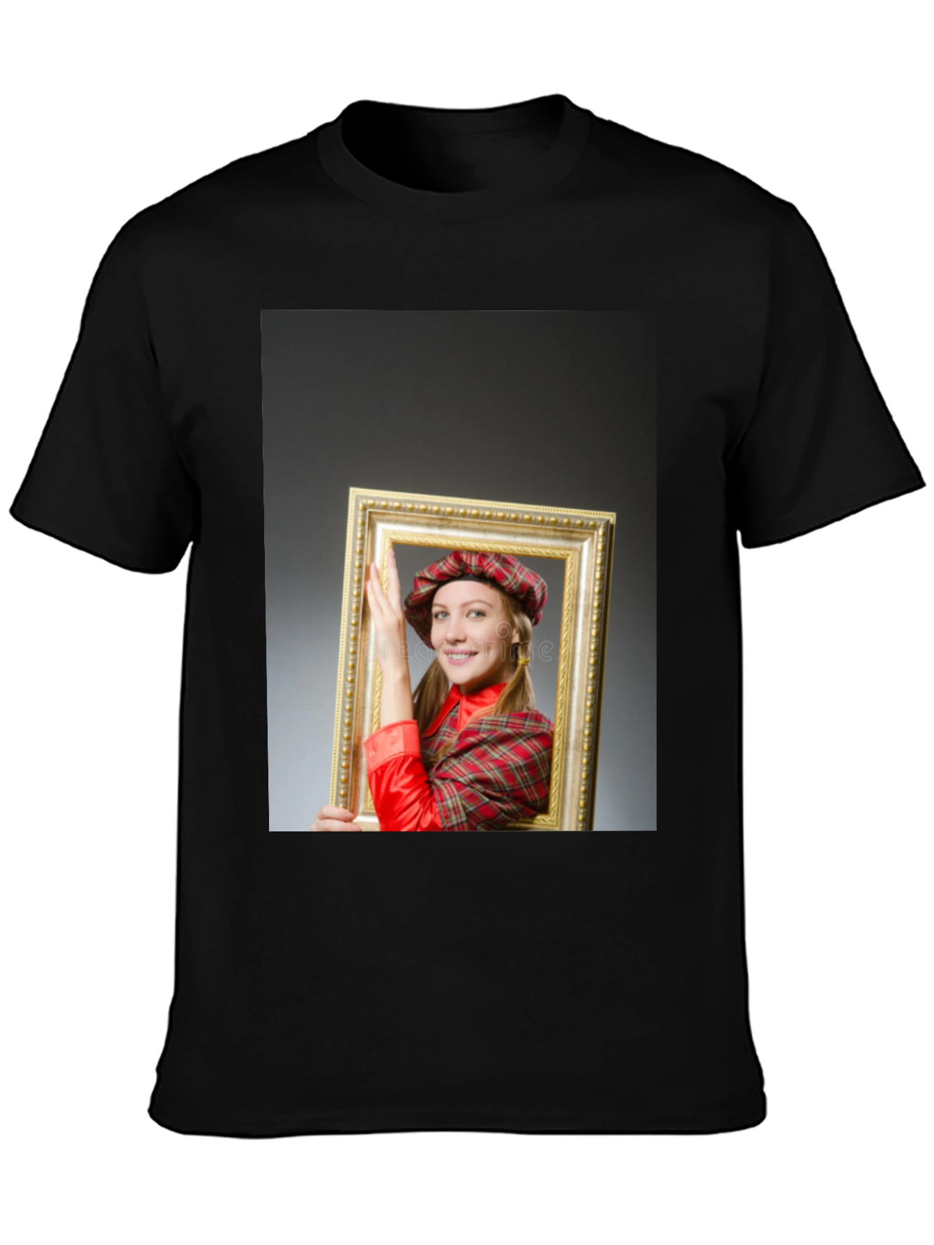 Funny Framed Woman Graphic Tee - Novelty T-Shirt