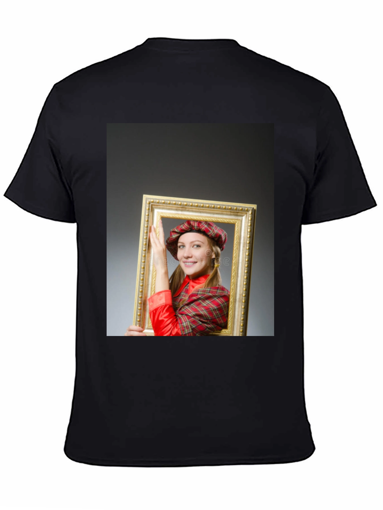 Funny Framed Woman Graphic Tee - Novelty T-Shirt