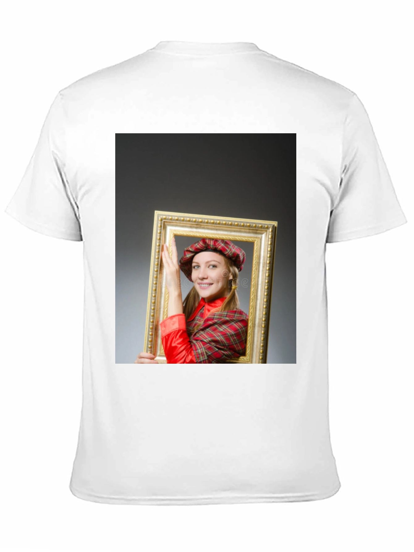 Funny Framed Woman Graphic Tee - Novelty T-Shirt