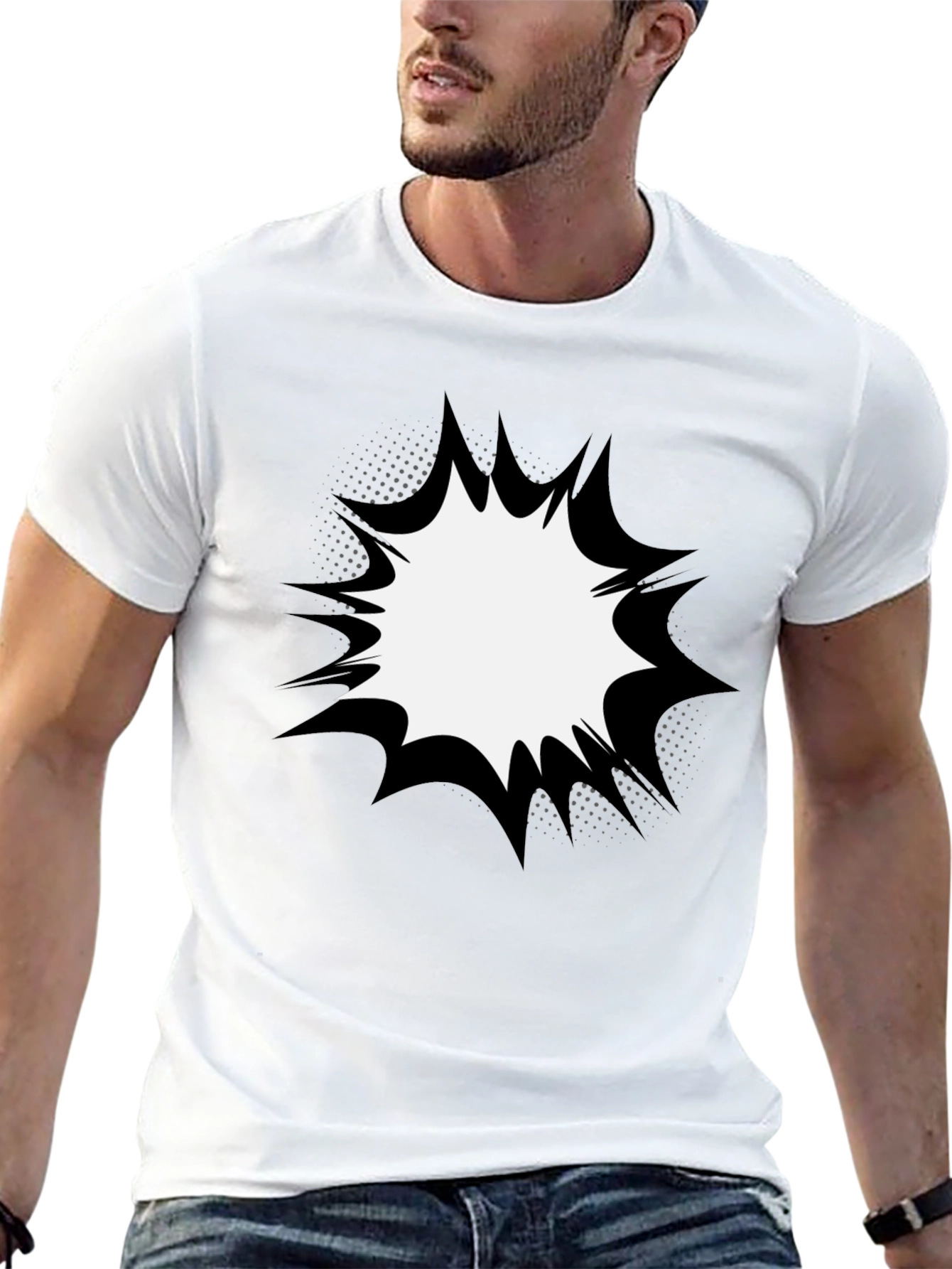 Mens Graphic T-Shirt - Comic Book Explosion Design