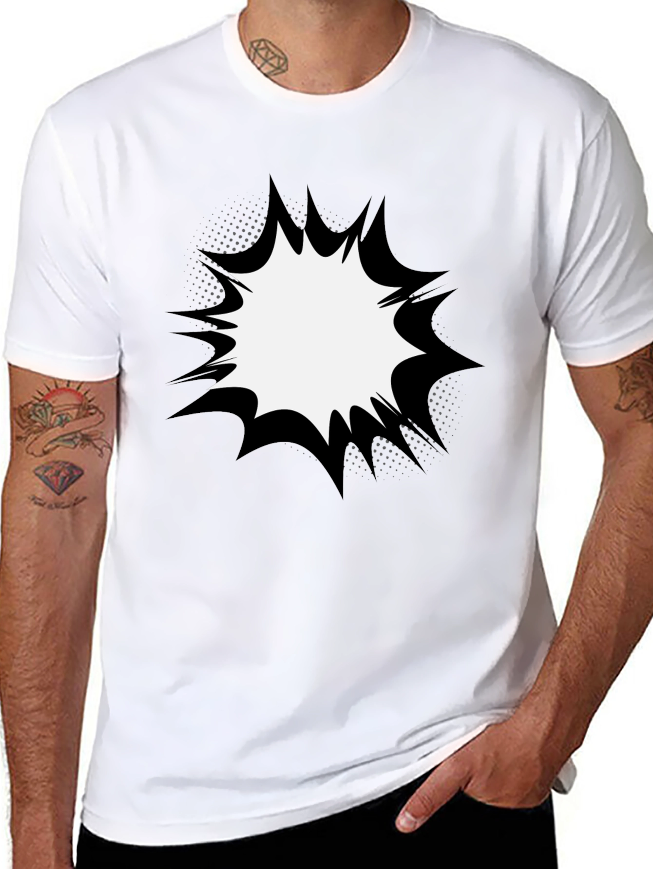 Mens Graphic T-Shirt - Comic Book Explosion Design