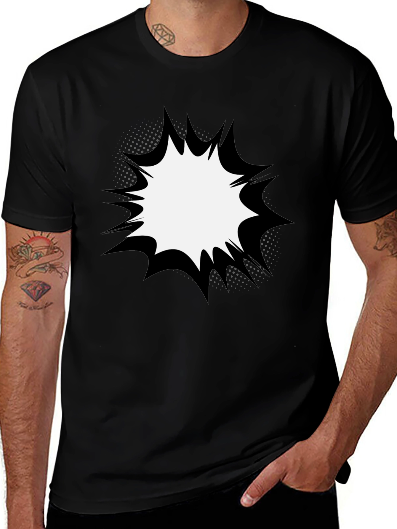 Mens Graphic T-Shirt - Comic Book Explosion Design