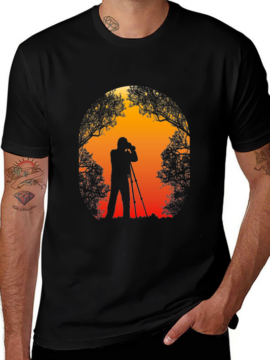 Photographer Silhouette Graphic T-Shirt