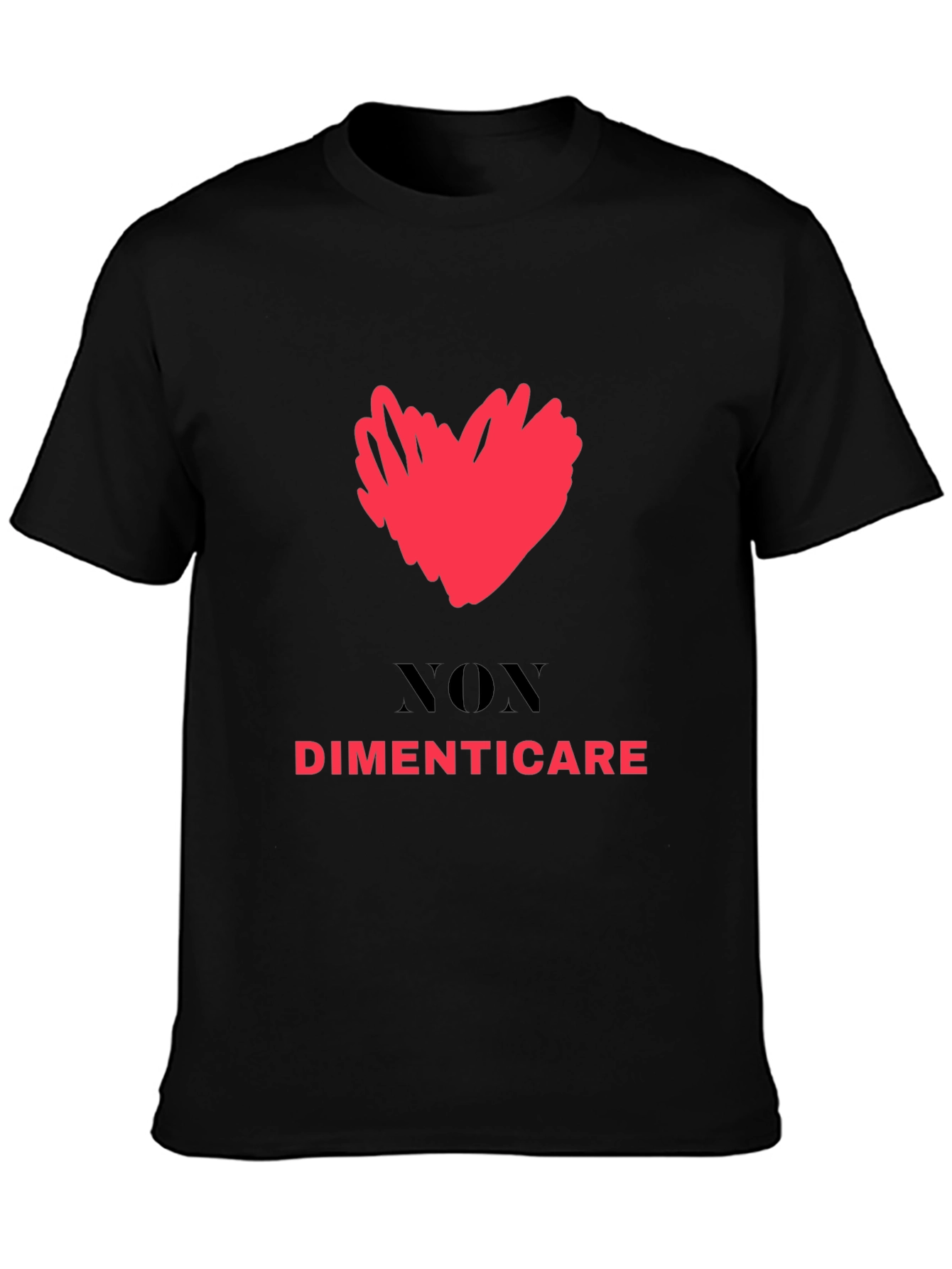 Dont Forget Tee - Heart Graphic Black T-Shirt
