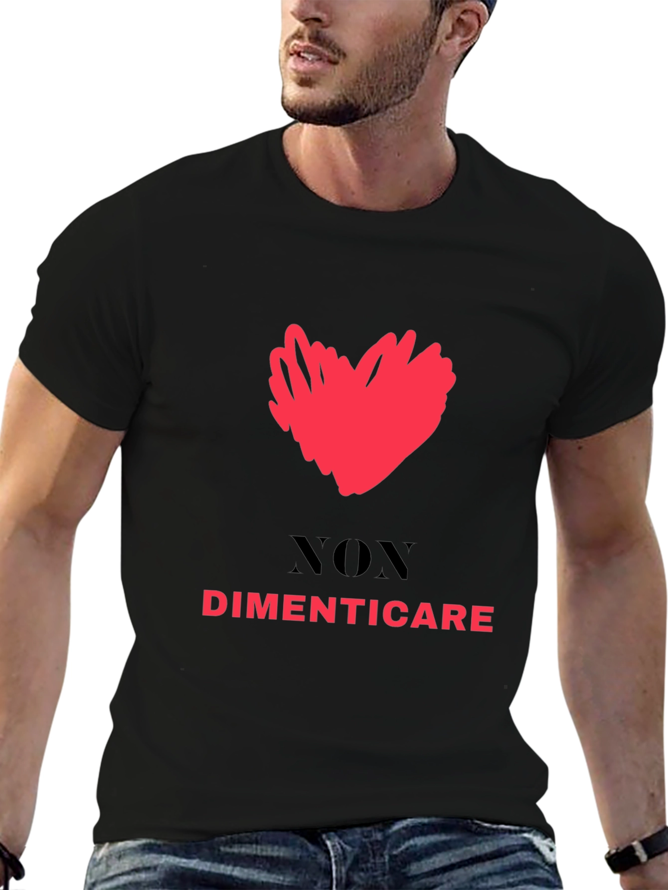 Dont Forget Tee - Heart Graphic Black T-Shirt