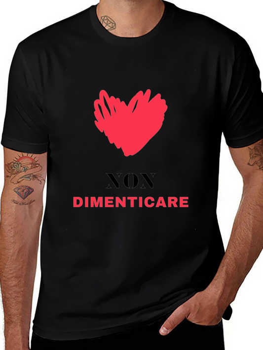 Dont Forget Tee - Heart Graphic Black T-Shirt