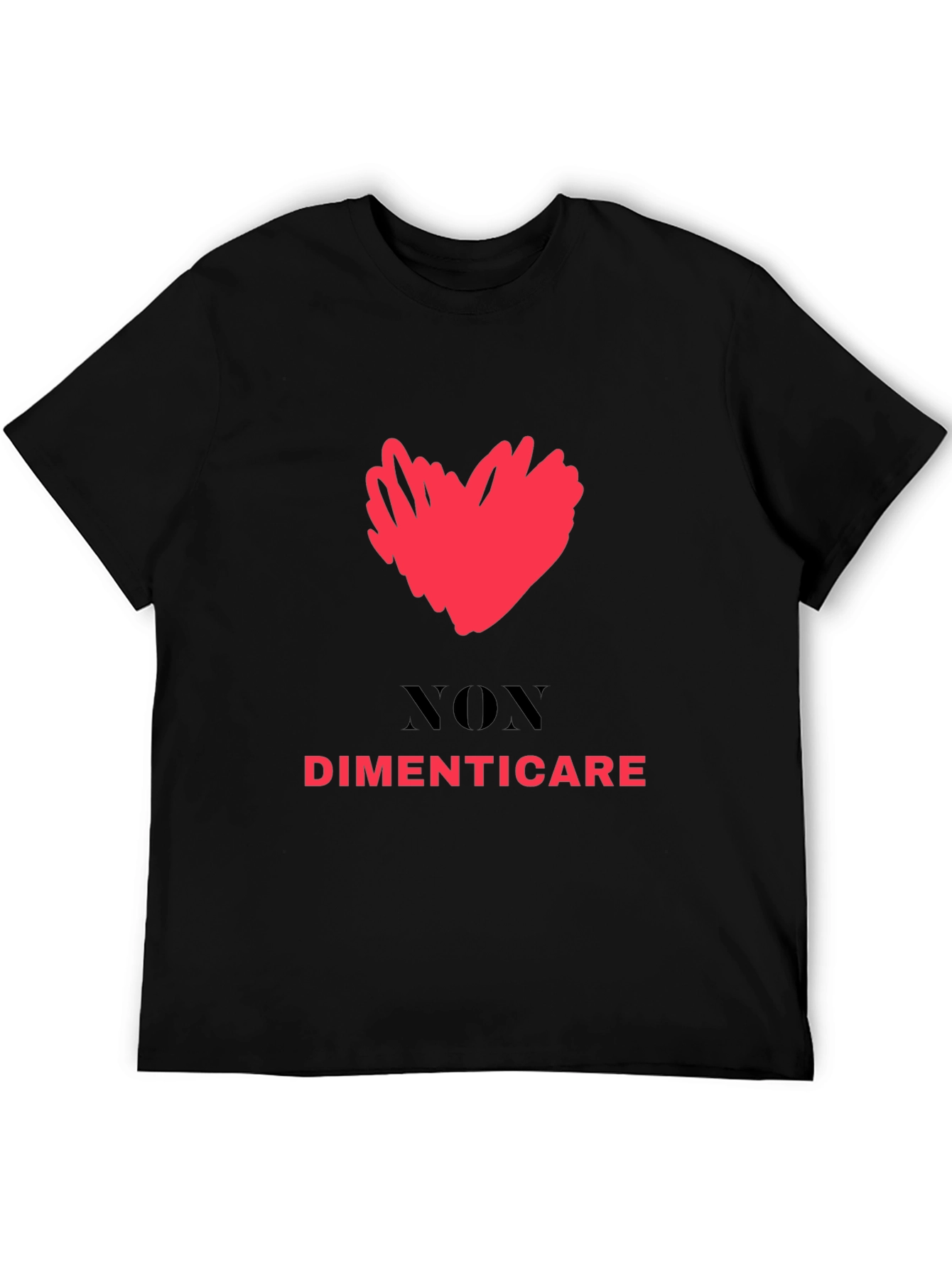 Dont Forget Tee - Heart Graphic Black T-Shirt