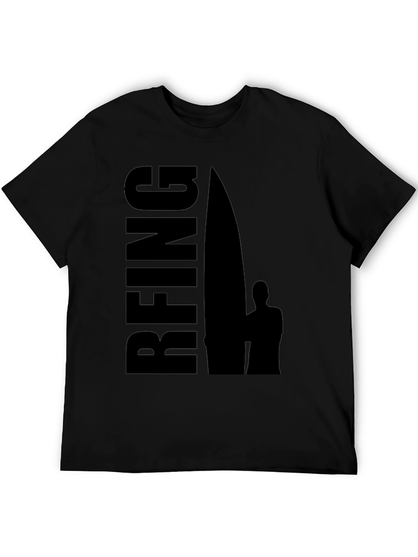 Black Surfing Graphic T-Shirt