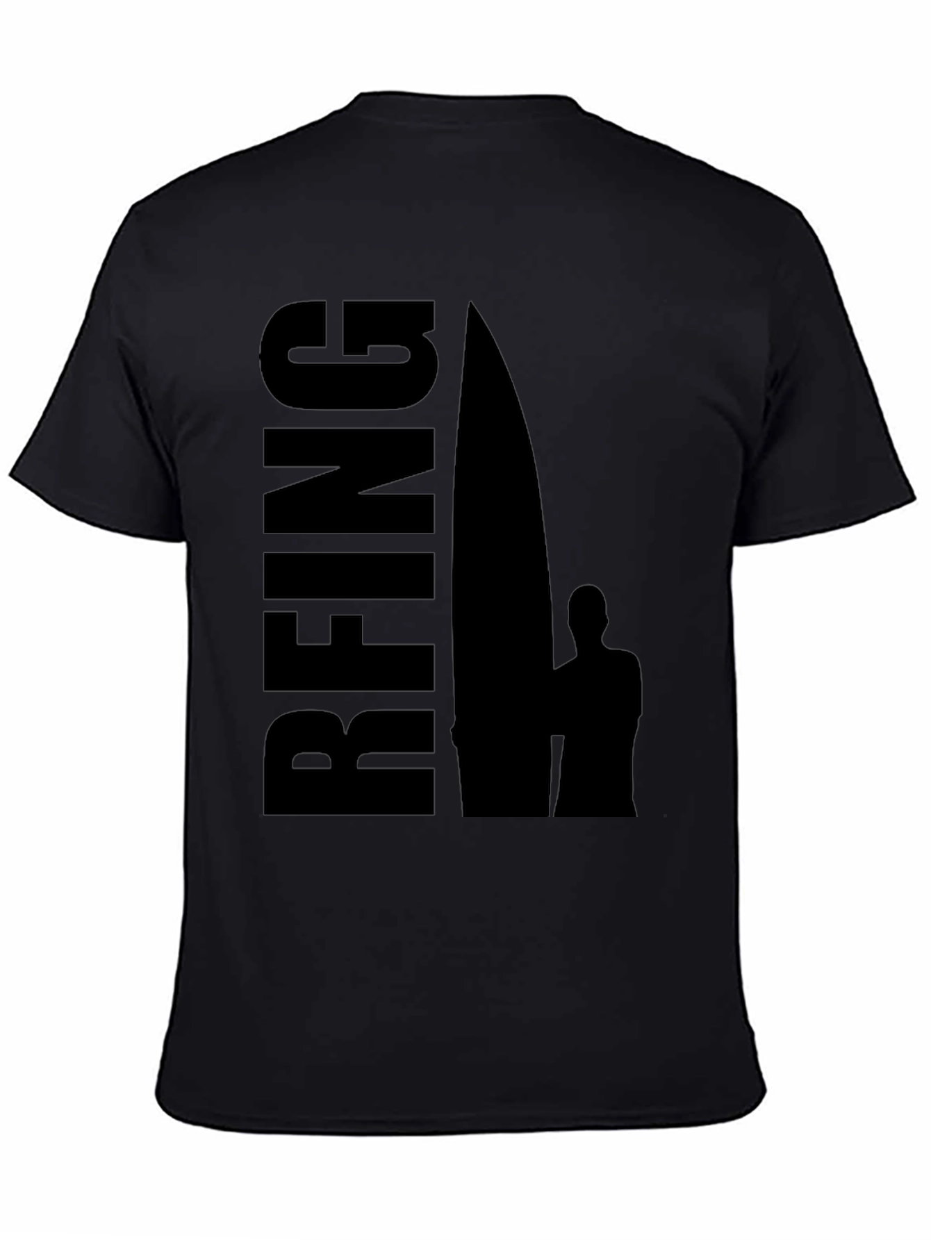 Black Surfing Graphic T-Shirt