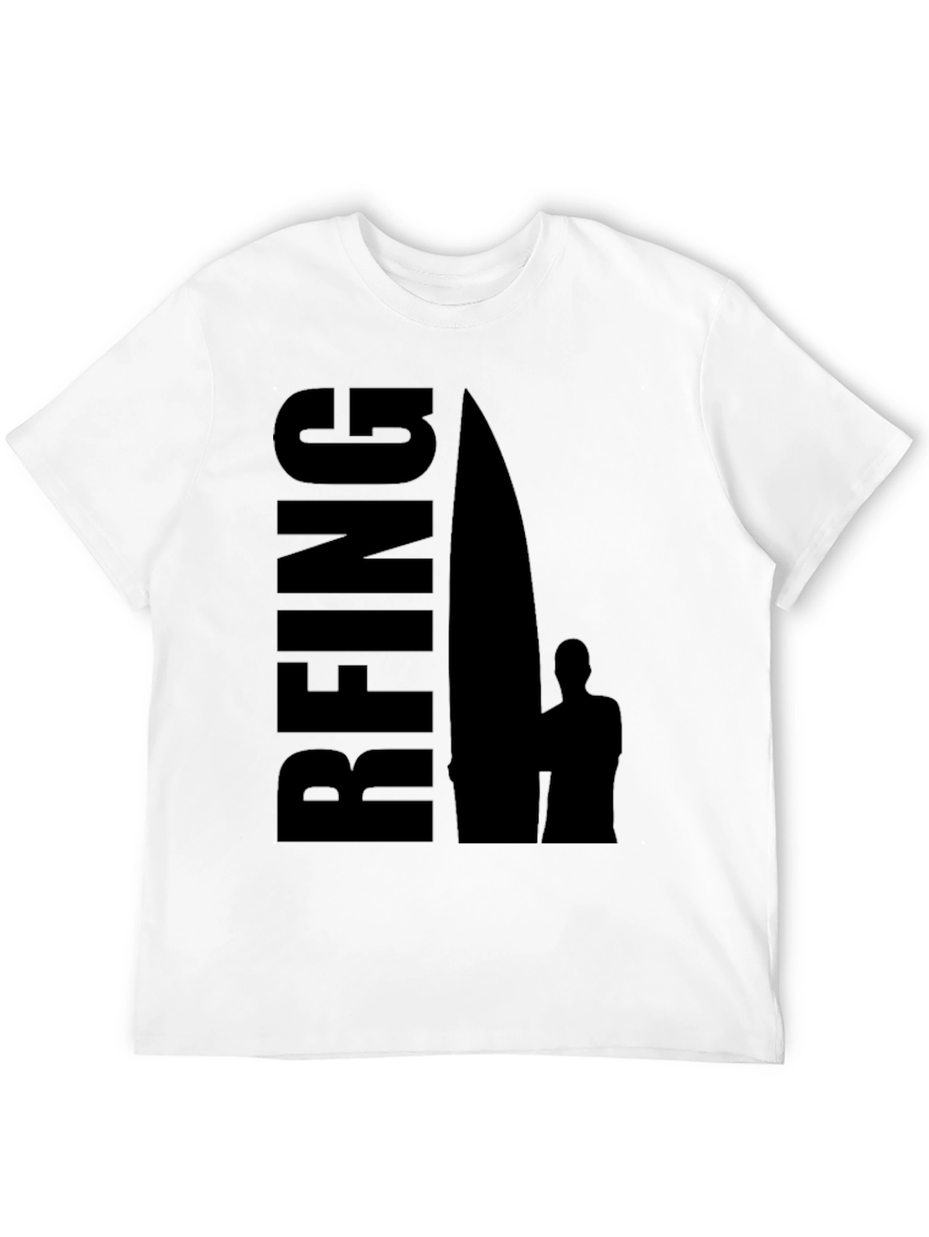 Black Surfing Graphic T-Shirt