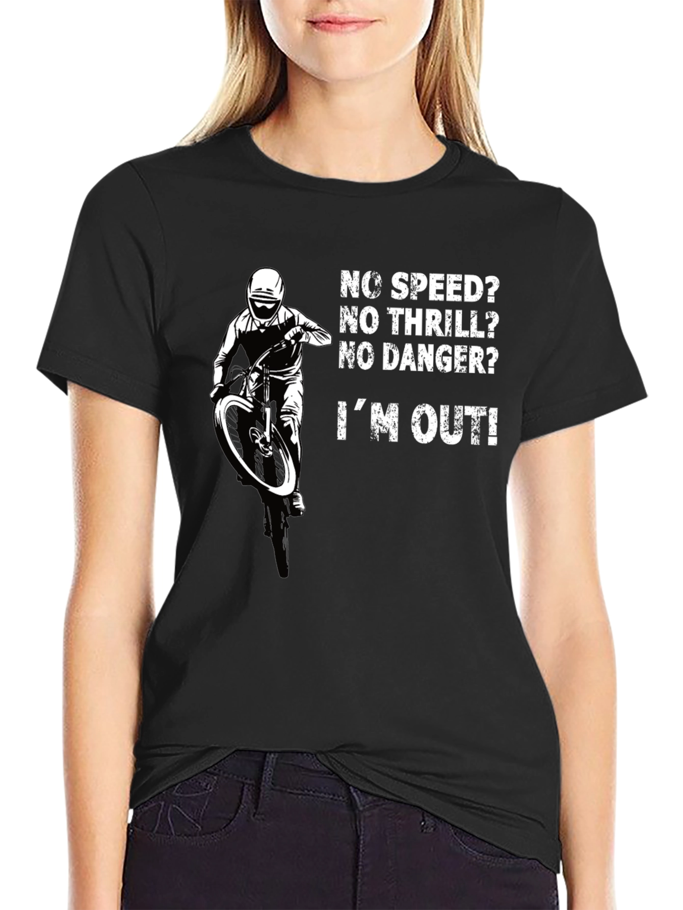 No Speed No Thrill Biker T-Shirt