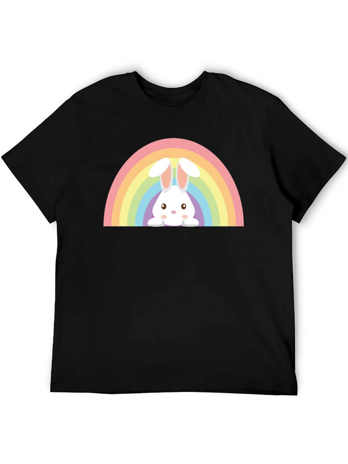 Rainbow Bunny Graphic Tee - Soft Cotton Casual Wear