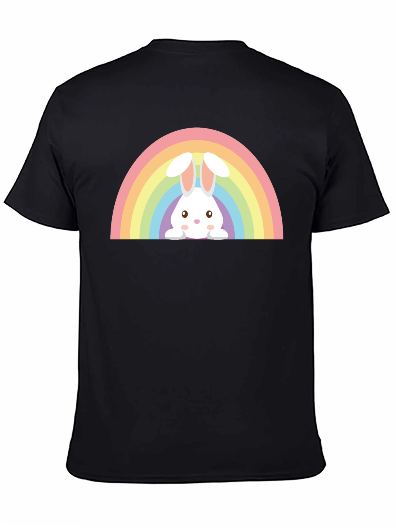 Rainbow Bunny Graphic Tee - Soft Cotton Casual Wear