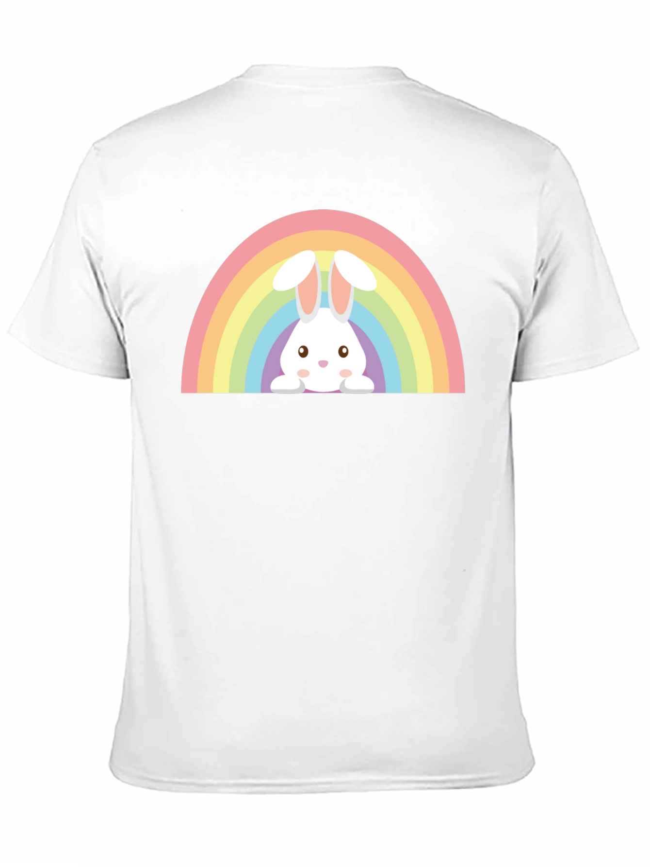 Rainbow Bunny Graphic Tee - Soft Cotton Casual Wear