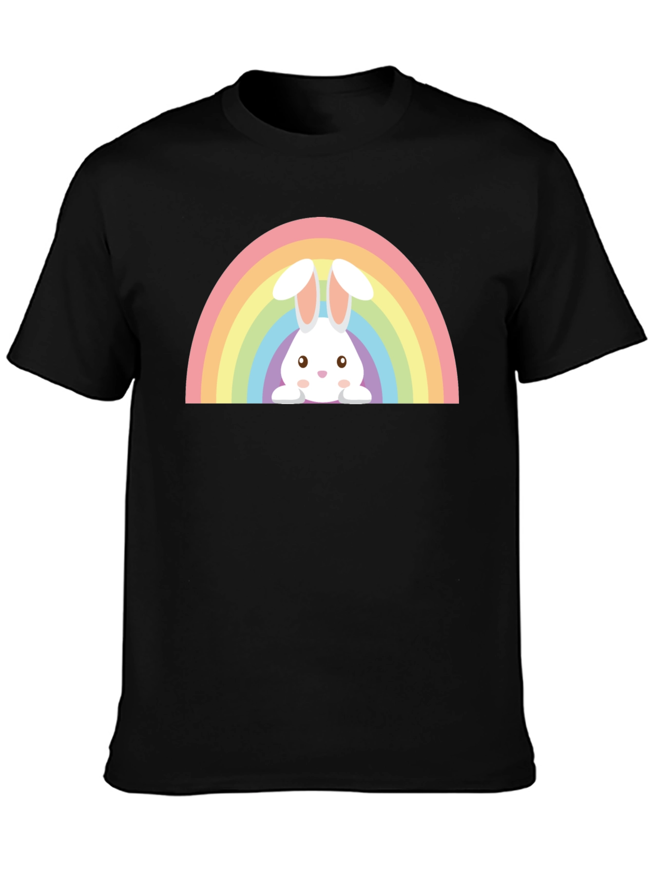 Rainbow Bunny Graphic Tee - Soft Cotton Casual Wear