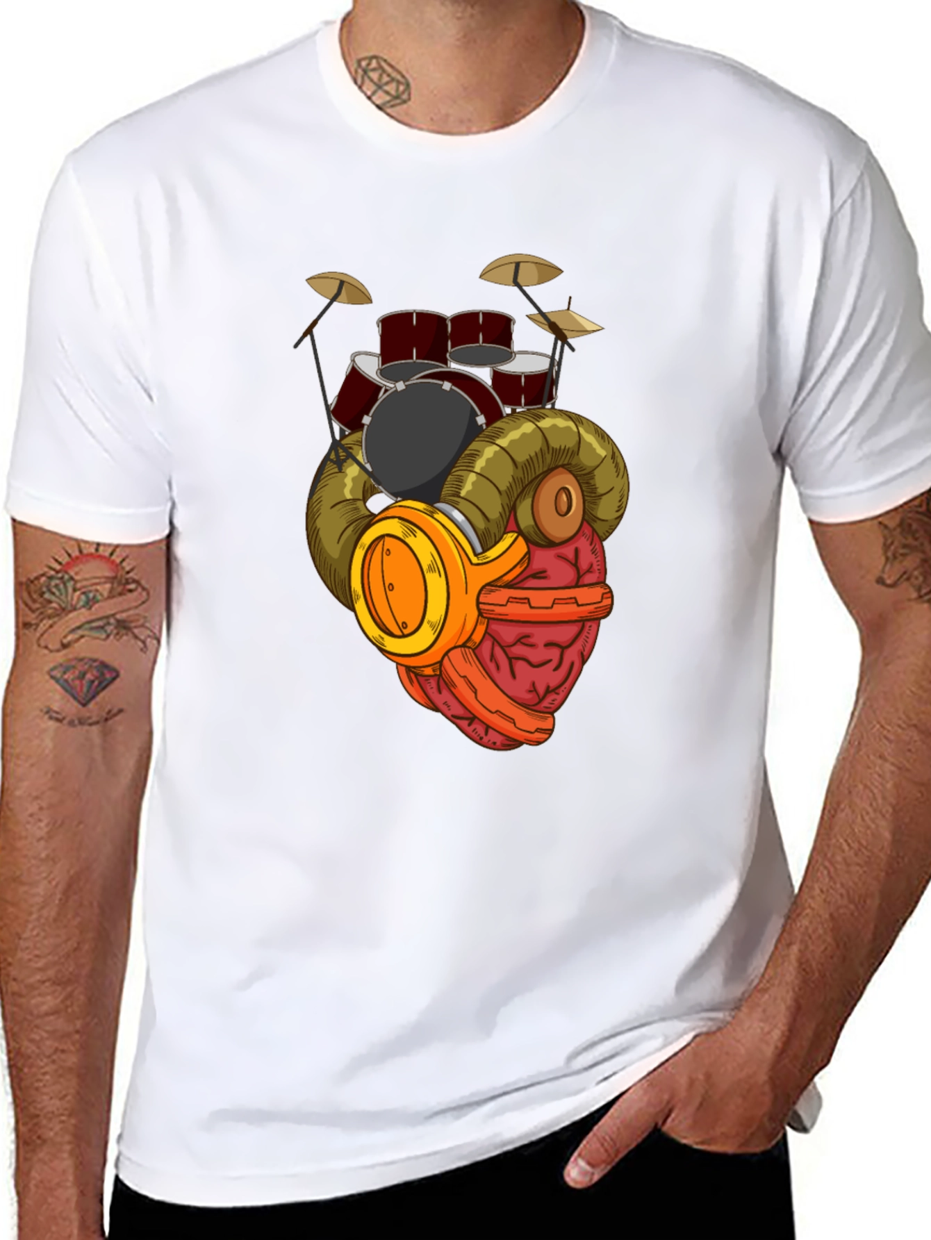 Drummer Brain T-Shirt - Music Lover Gift