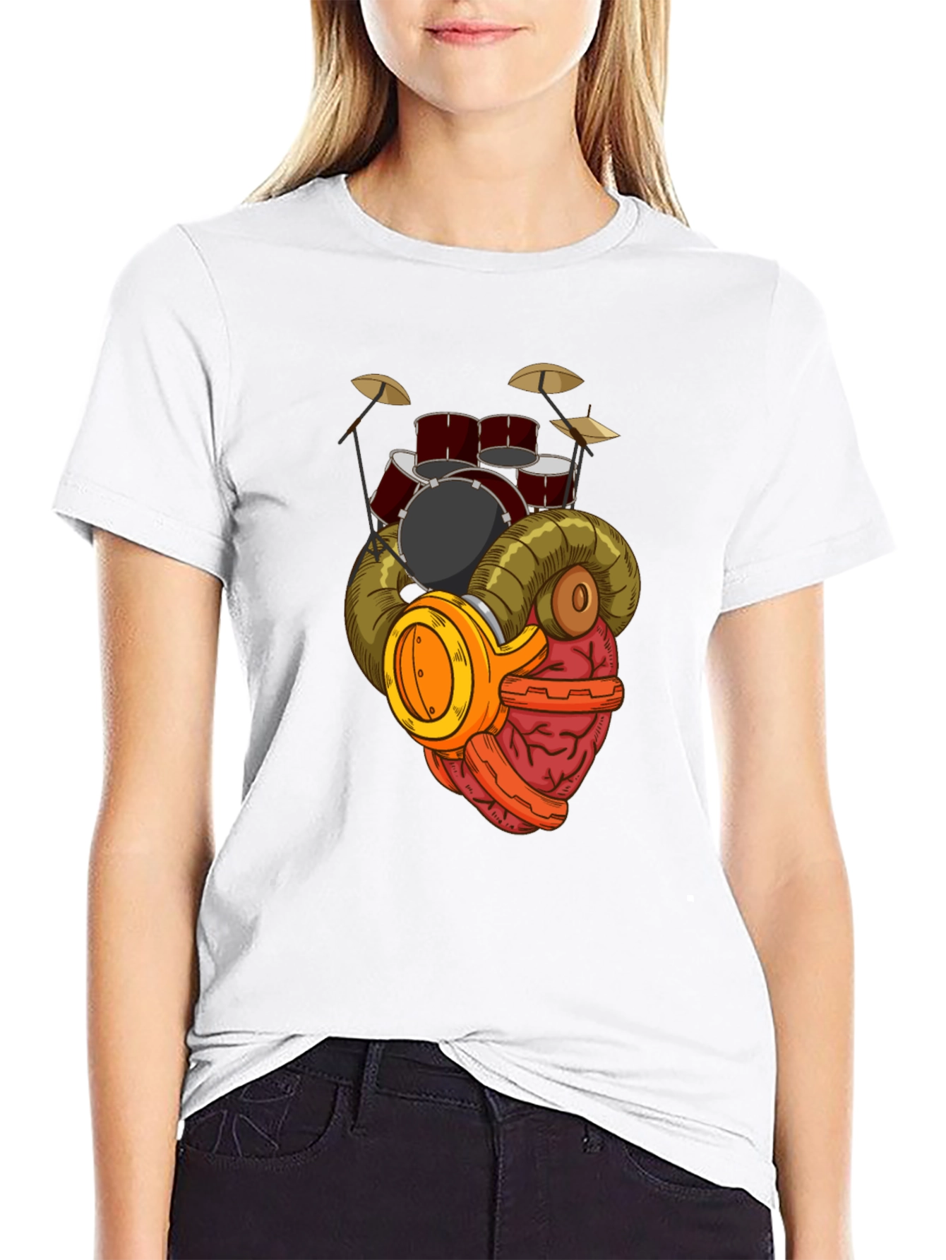 Drummer Brain T-Shirt - Music Lover Gift