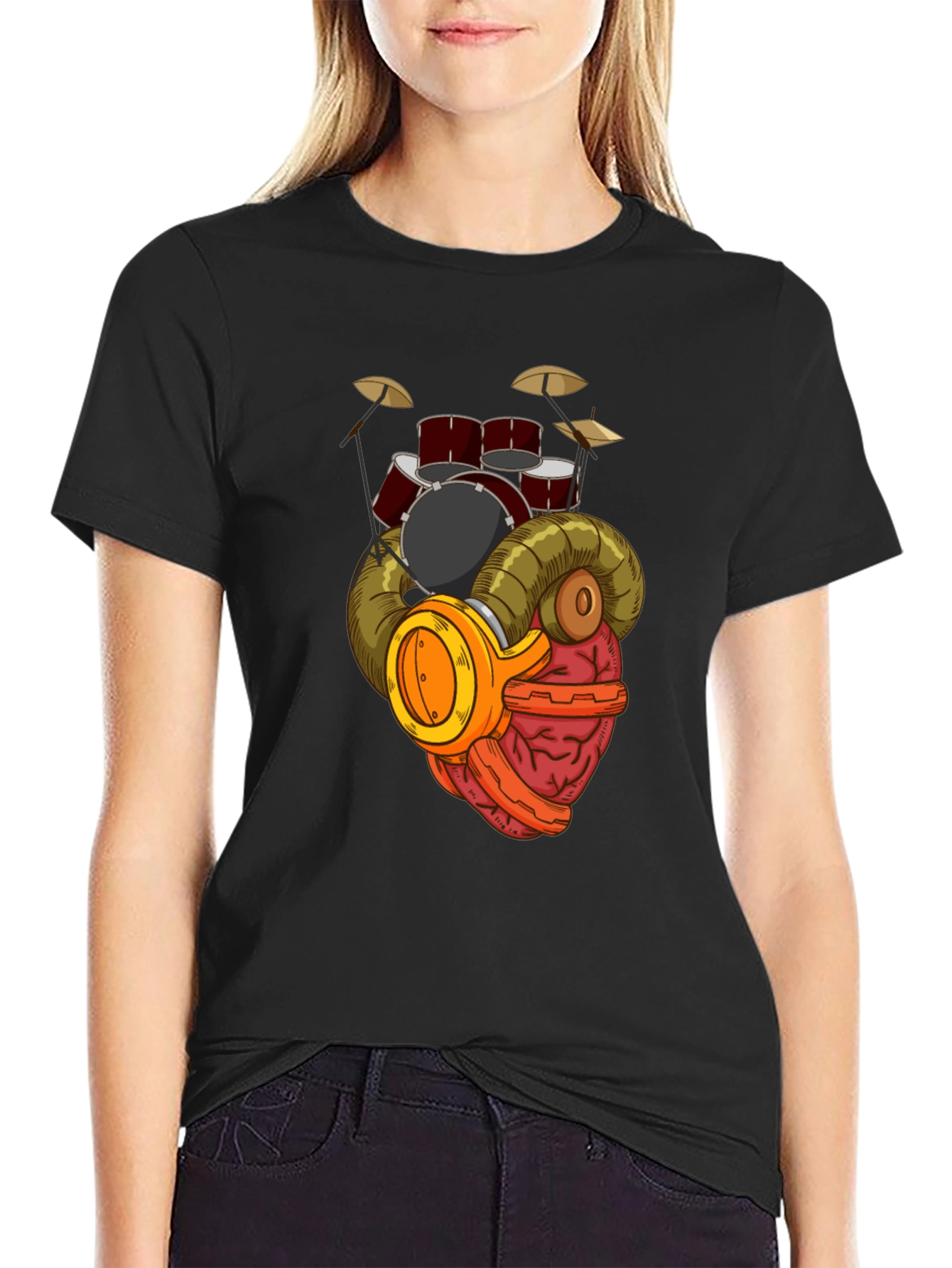 Drummer Brain T-Shirt - Music Lover Gift