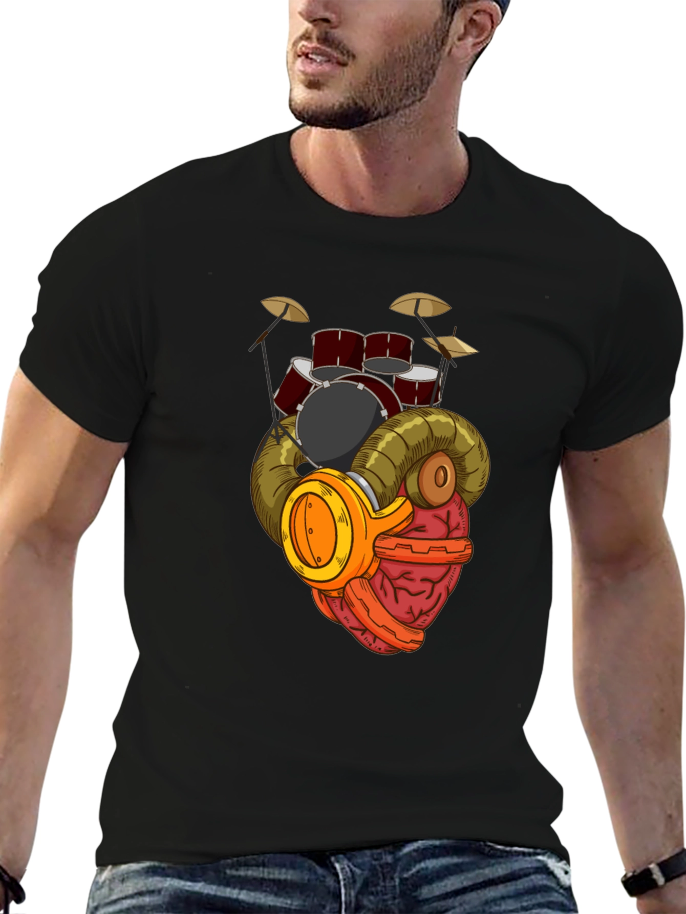 Drummer Brain T-Shirt - Music Lover Gift