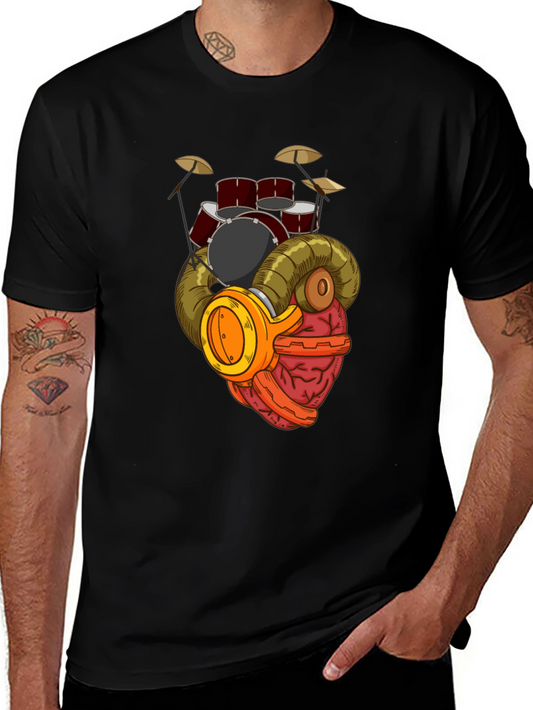 Drummer Brain T-Shirt - Music Lover Gift