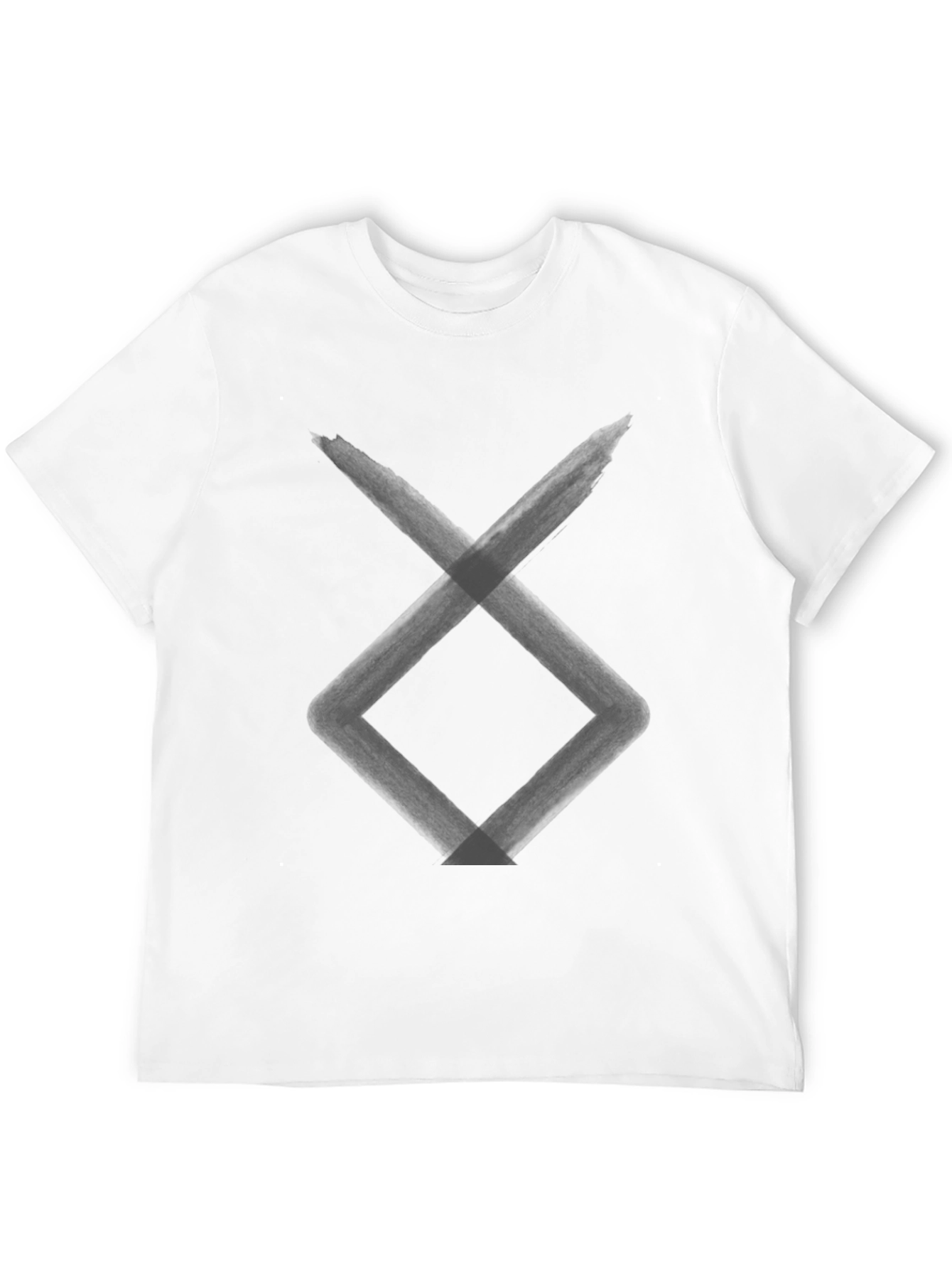 Black T-Shirt with Geometric Symbol Design
