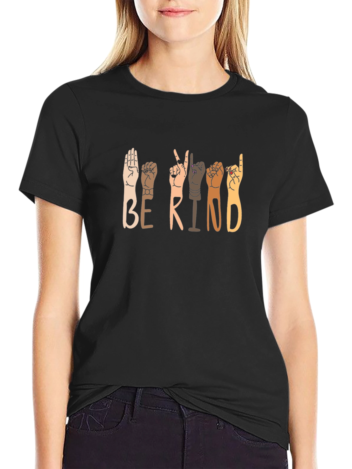 Be Kind Sign Language Graphic T-Shirt