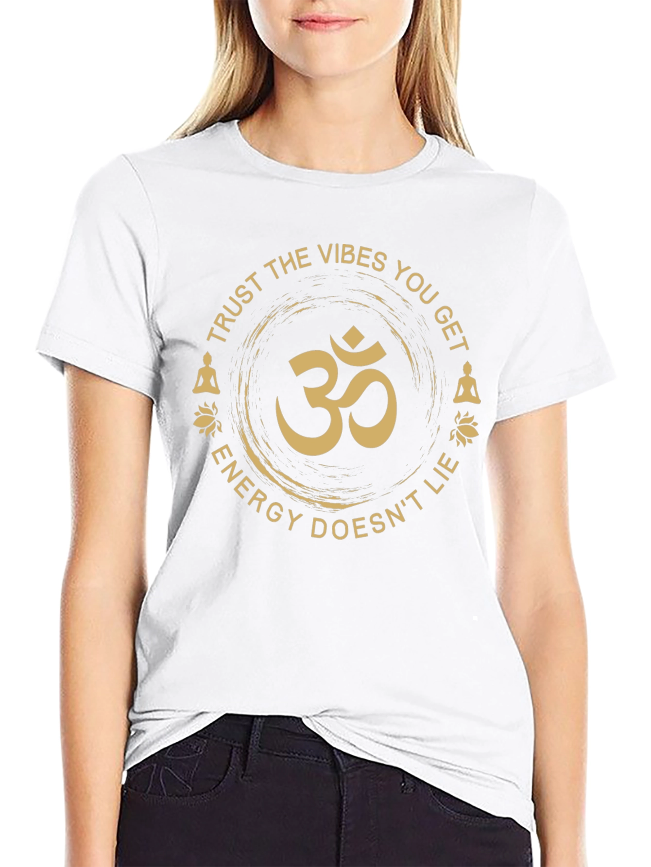 Vibes Om Symbol T-Shirt - Trust the Energy