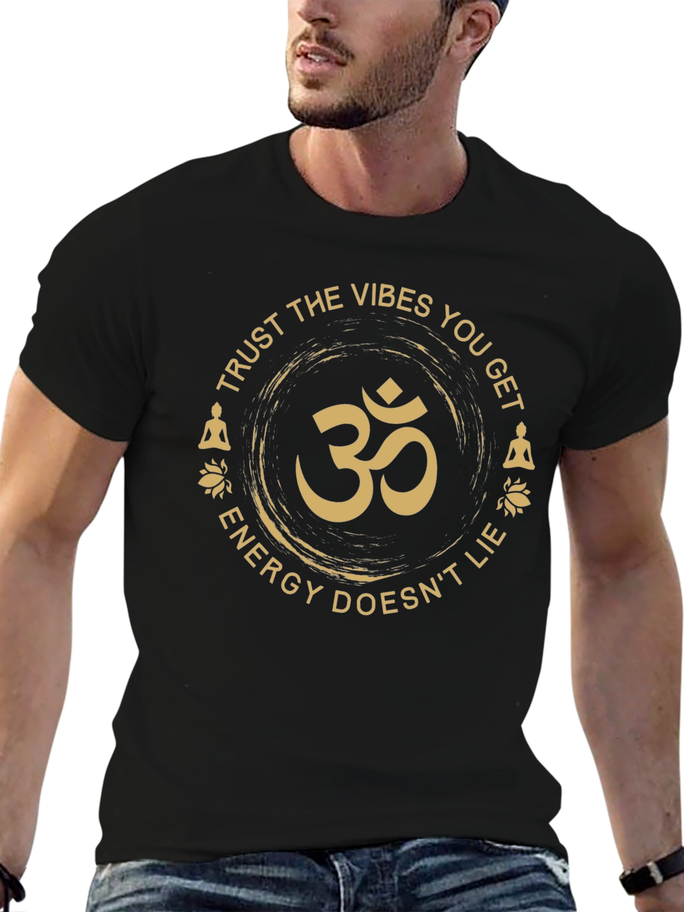 Vibes Om Symbol T-Shirt - Trust the Energy