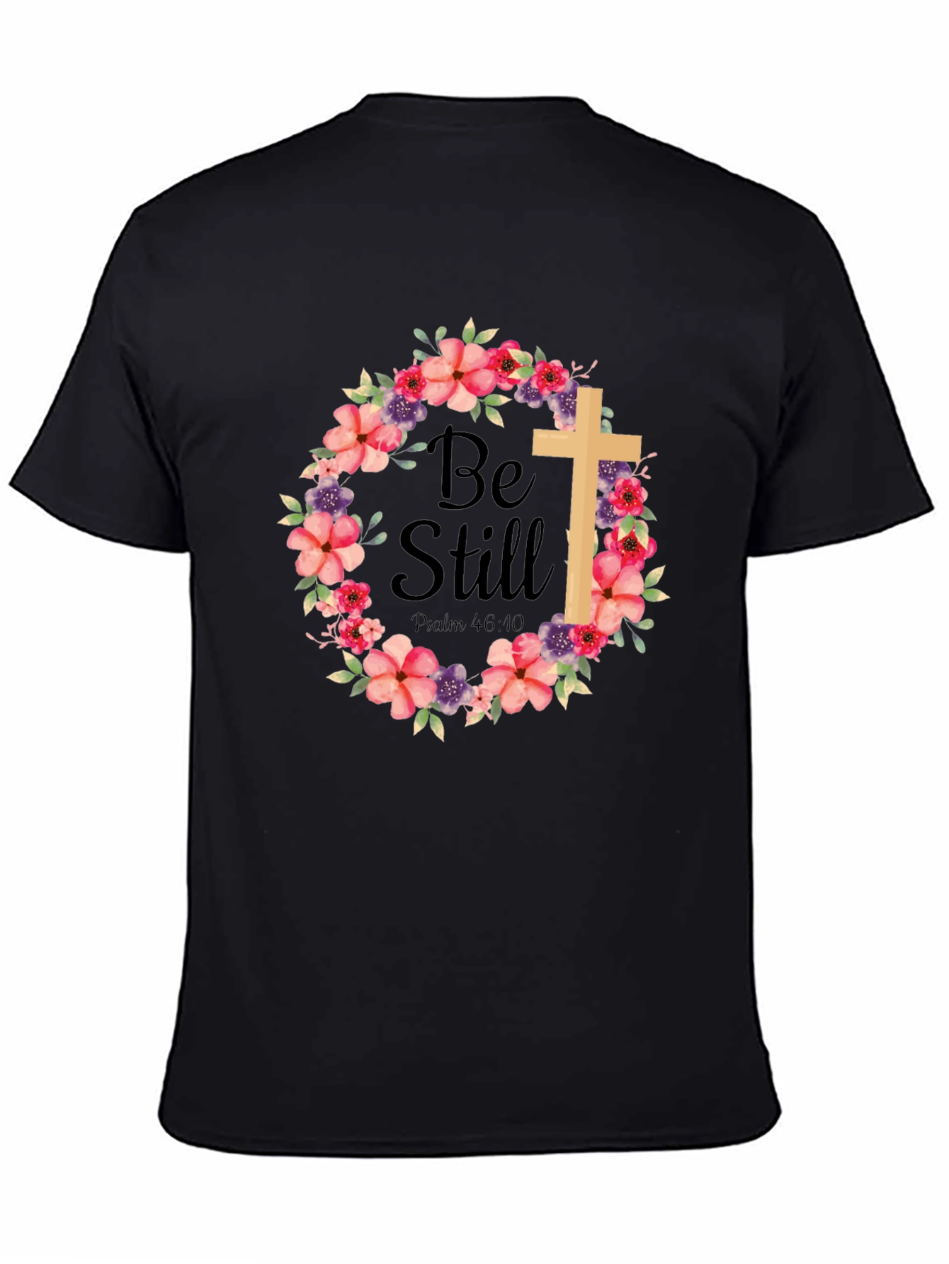 Be Still Floral Cross T-Shirt