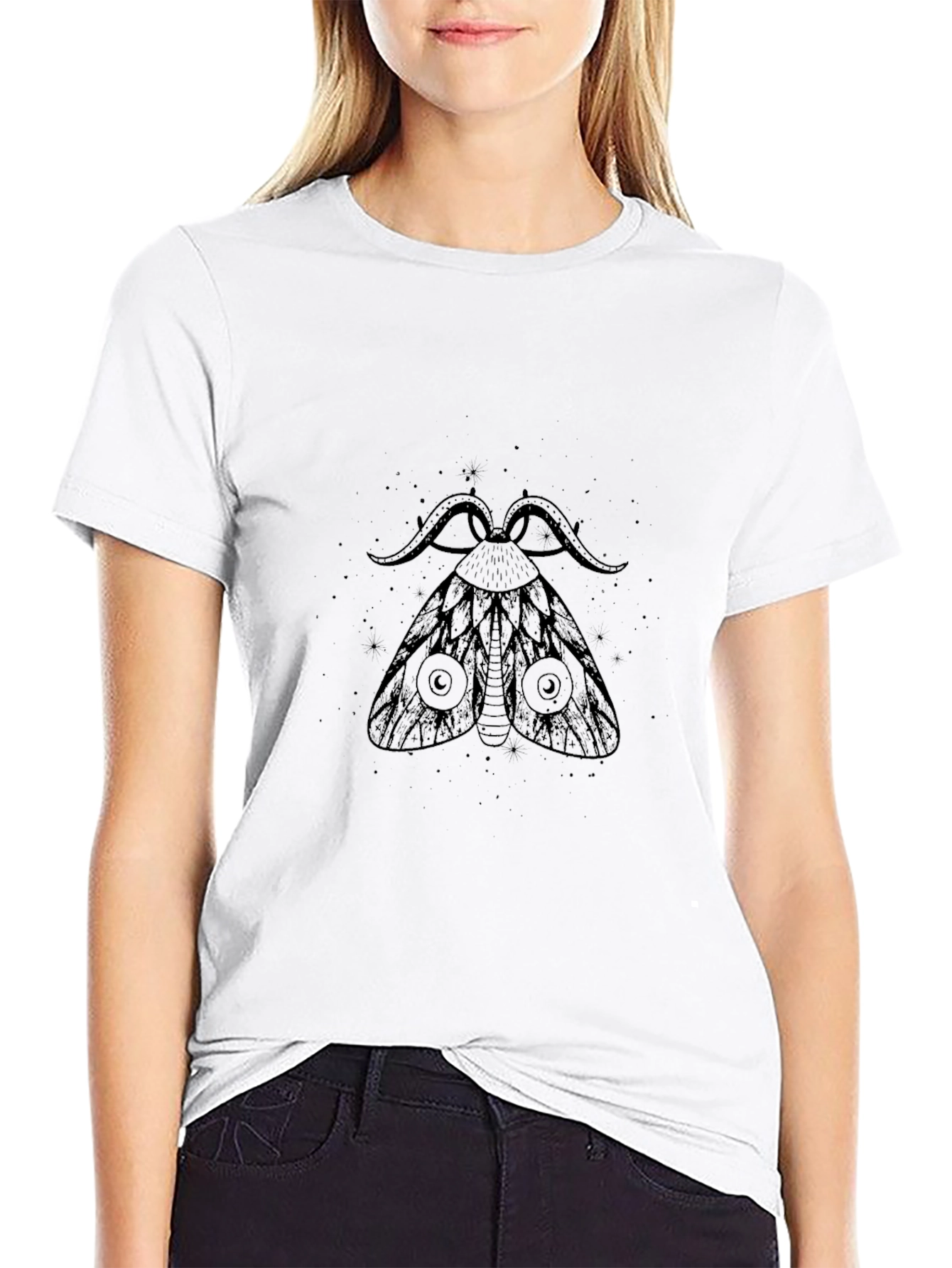 Moth Graphic Black T-Shirt