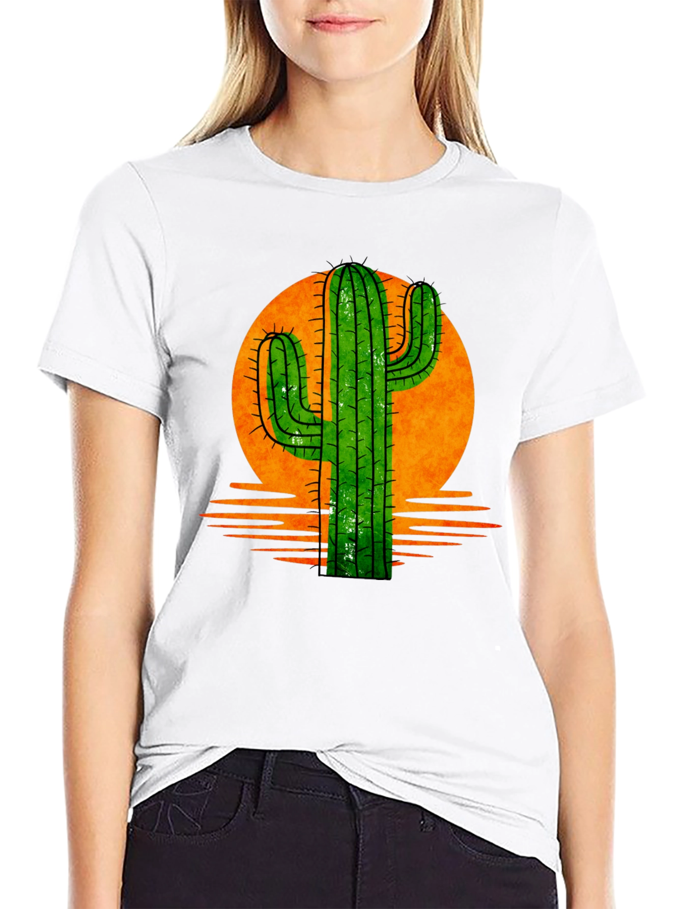 Cactus Sunset Graphic Tee - Desert Vibes