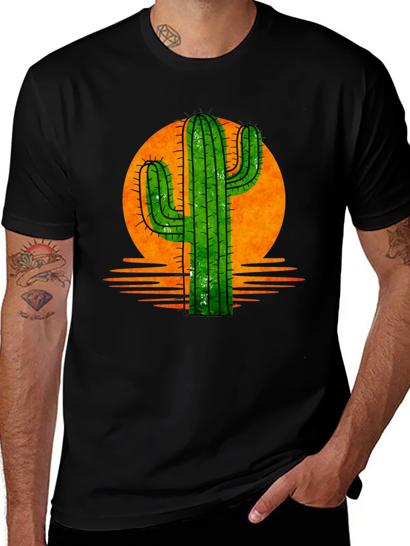 Cactus Sunset Graphic Tee - Desert Vibes