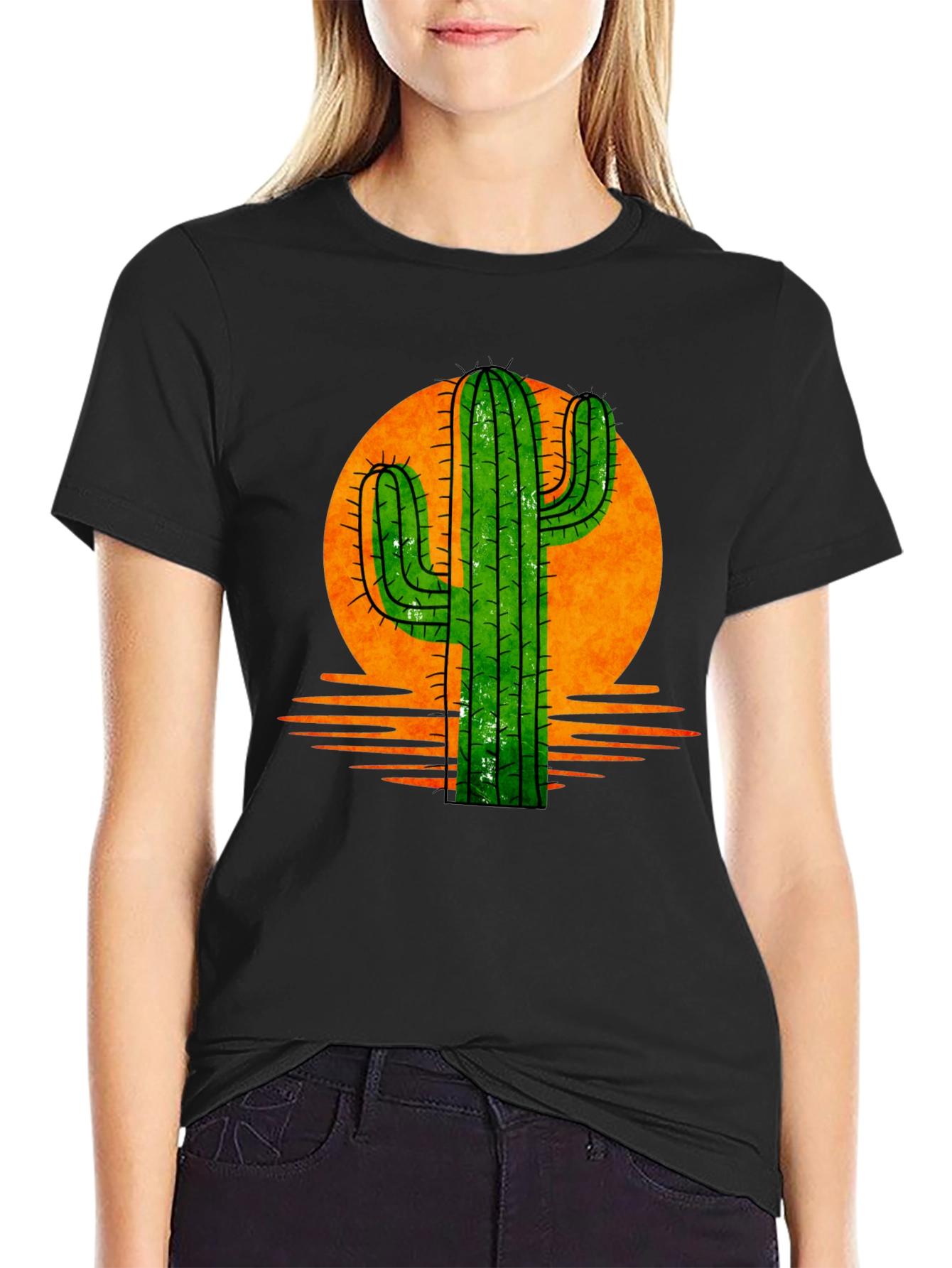 Cactus Sunset Graphic Tee - Desert Vibes