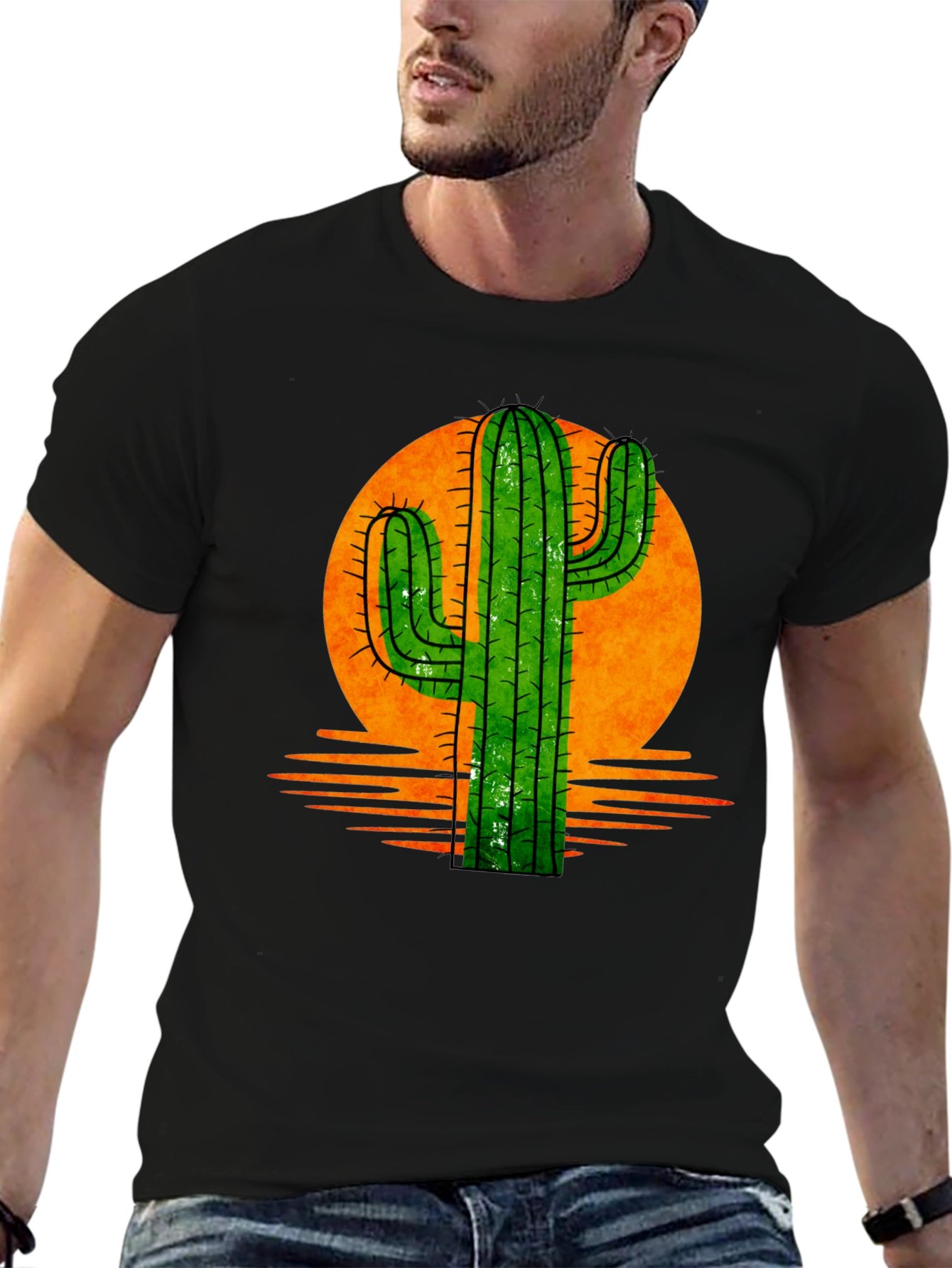 Cactus Sunset Graphic Tee - Desert Vibes