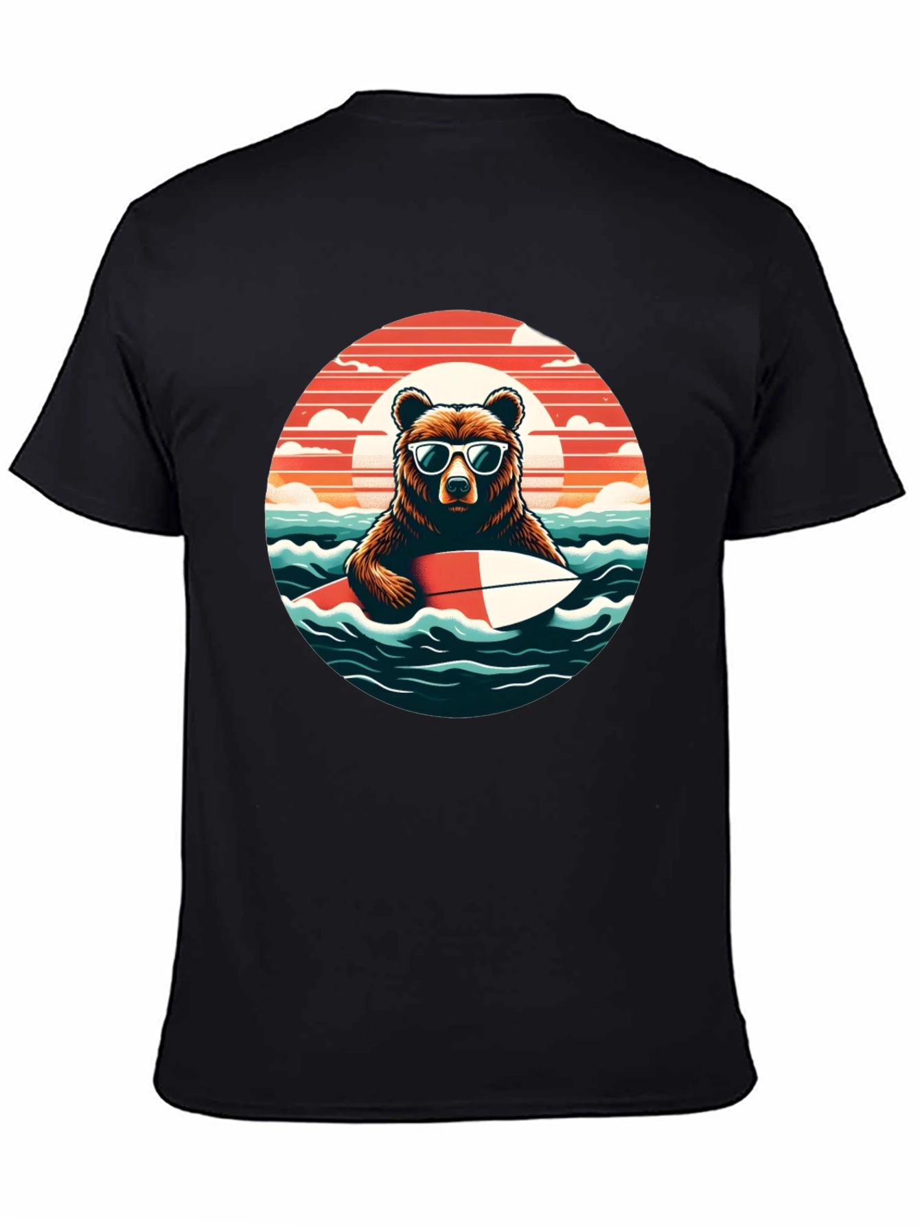 Surfing Bear T-Shirt - Cool Summer Vibes