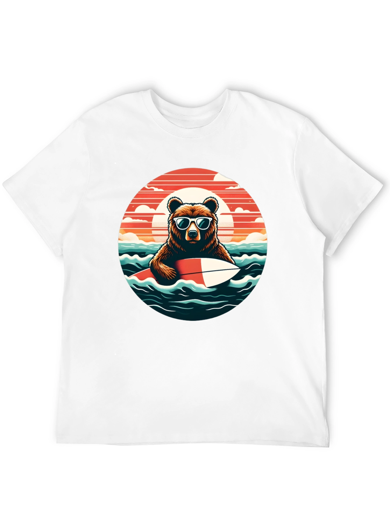 Surfing Bear T-Shirt - Cool Summer Vibes