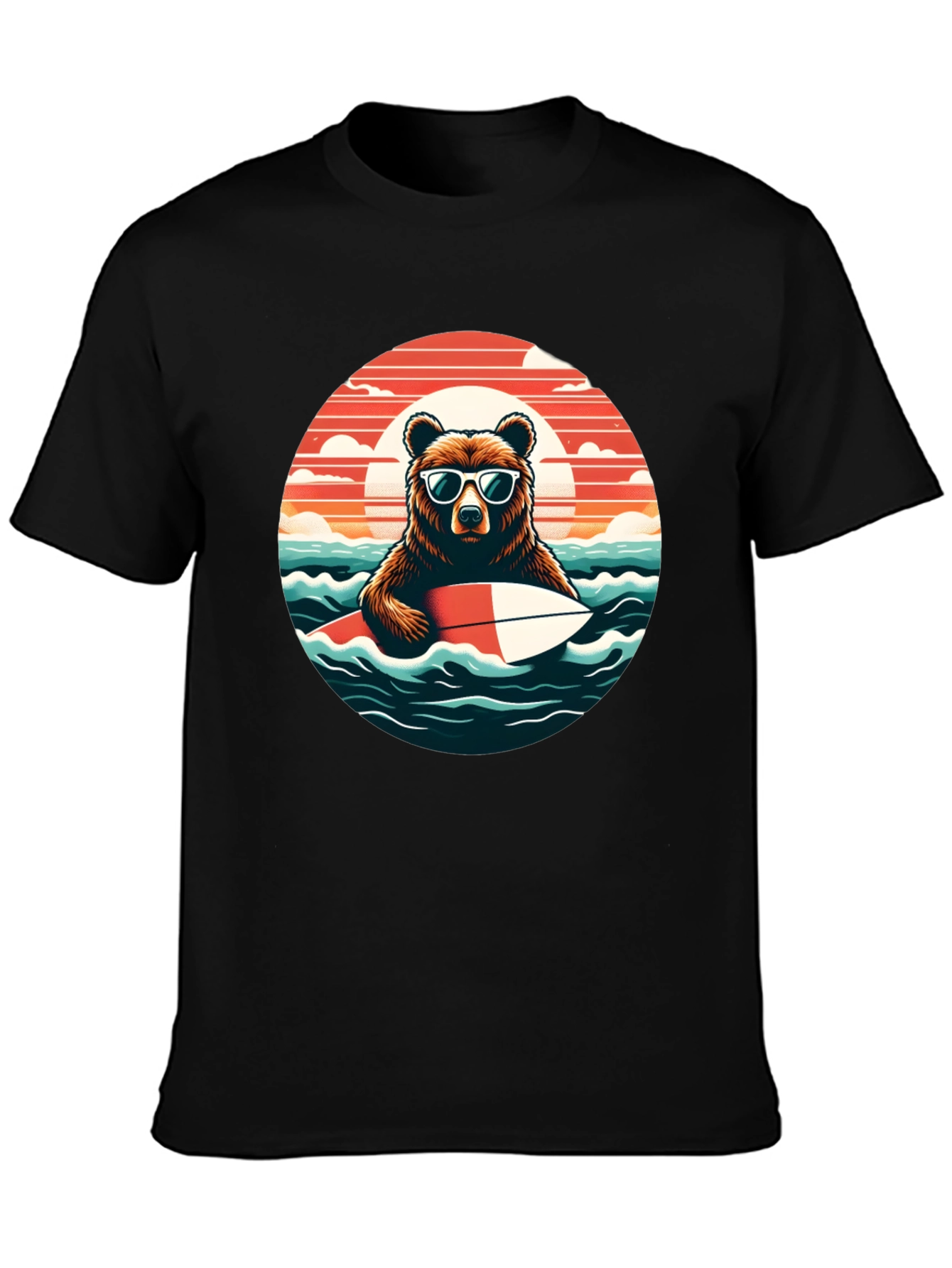 Surfing Bear T-Shirt - Cool Summer Vibes