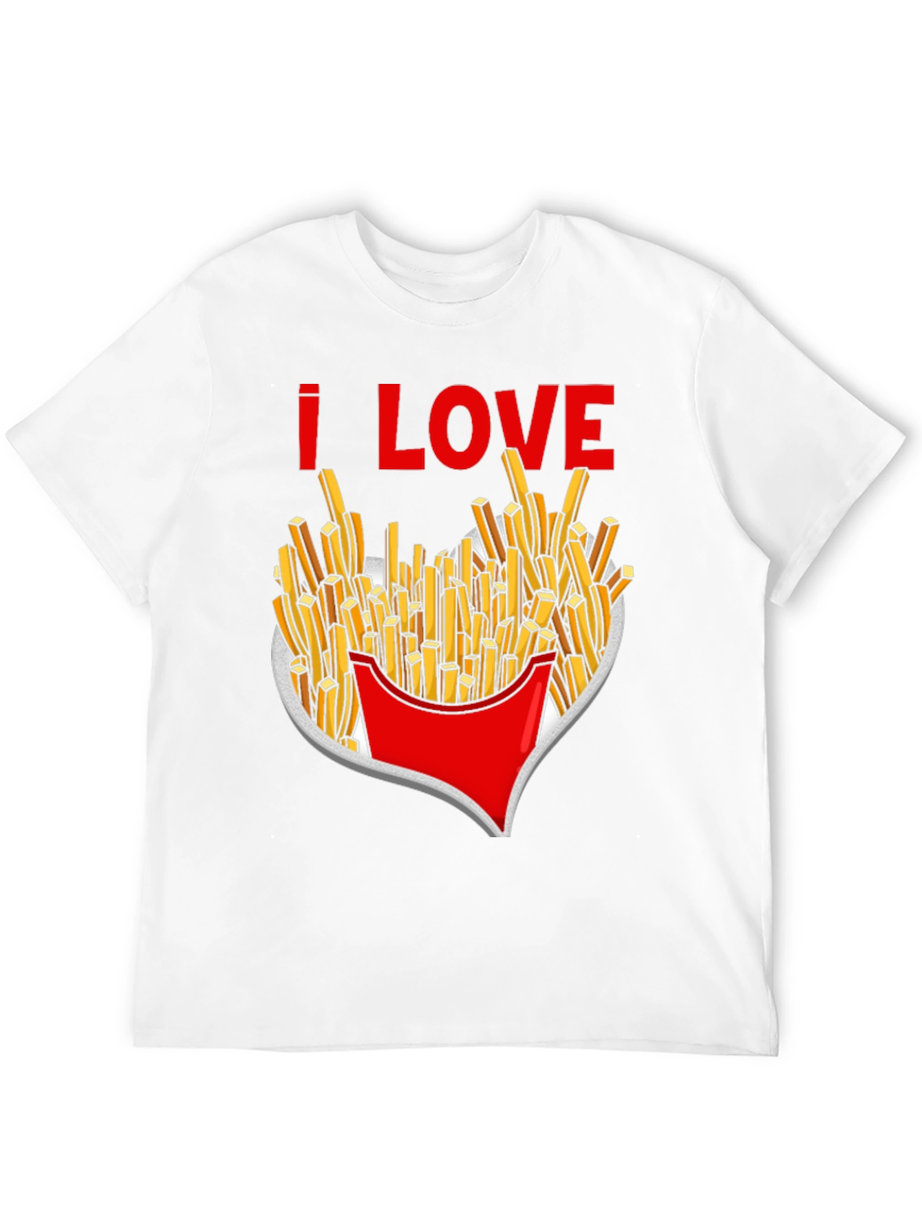 I Love French Fries T-Shirt Black Novelty Tee