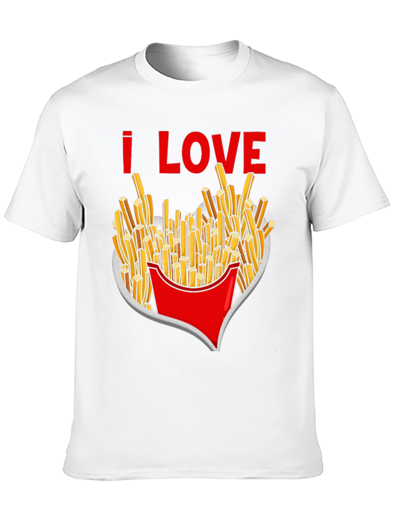 I Love French Fries T-Shirt Black Novelty Tee