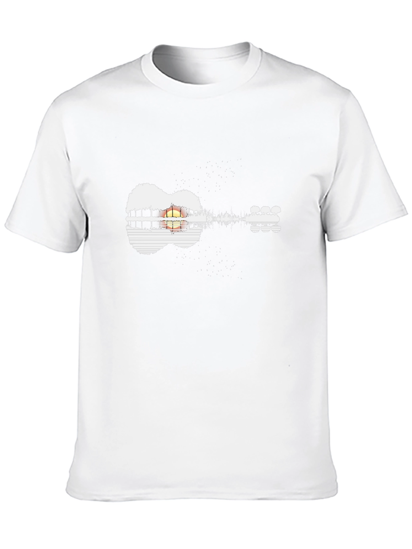 Guitar Sunset Graphic Tee - Black Unisex Shirt