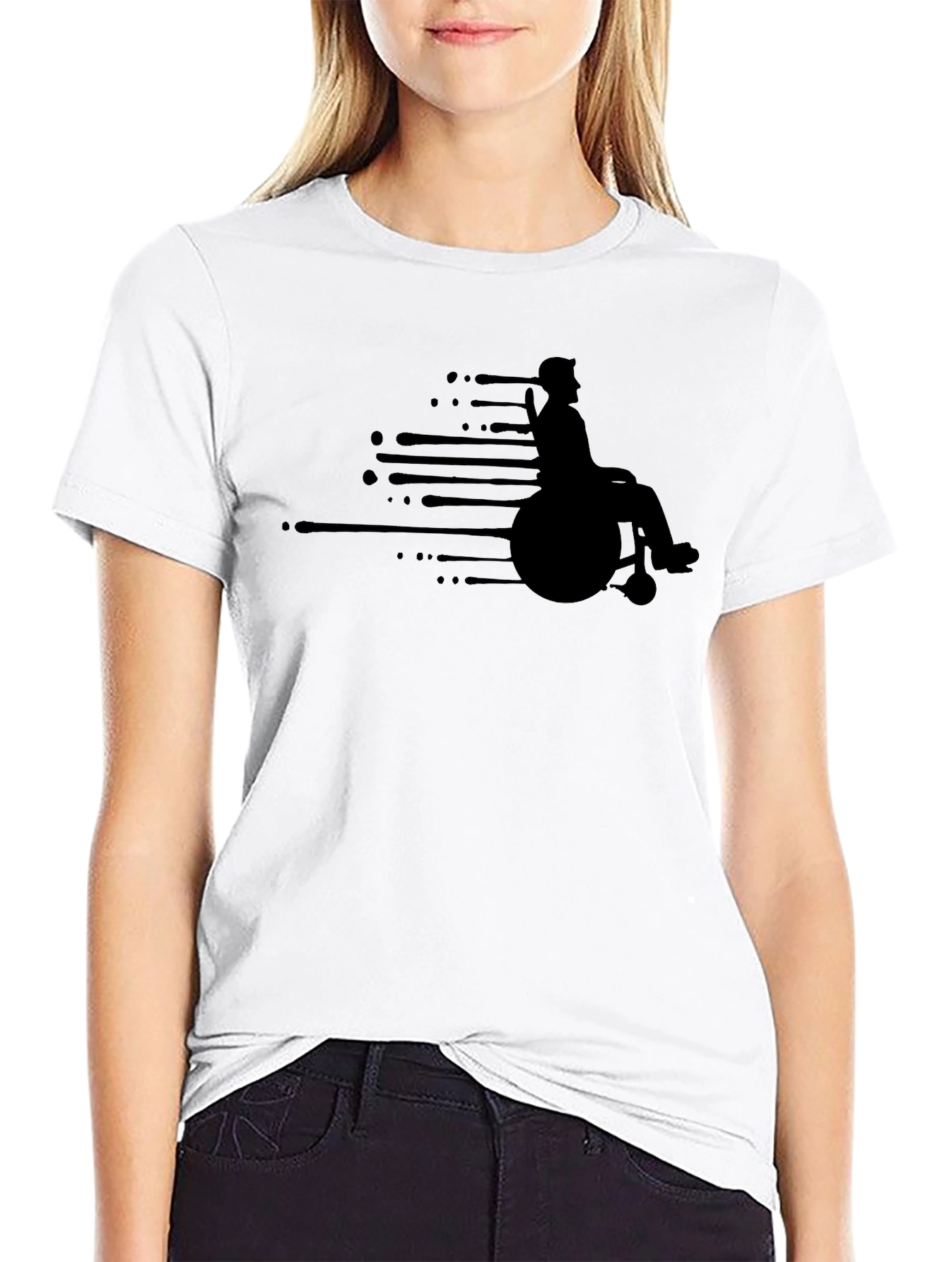 Wheelchair Racer Graphic Tee - Black Unisex T-Shirt