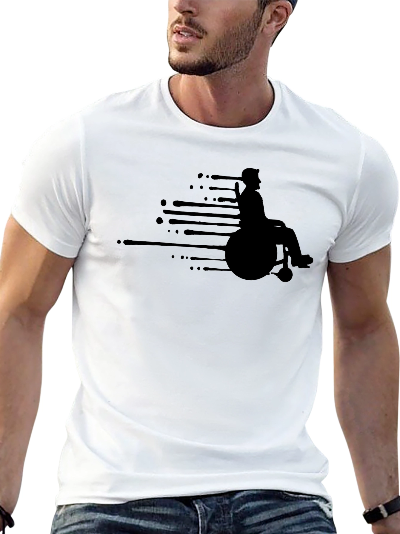 Wheelchair Racer Graphic Tee - Black Unisex T-Shirt