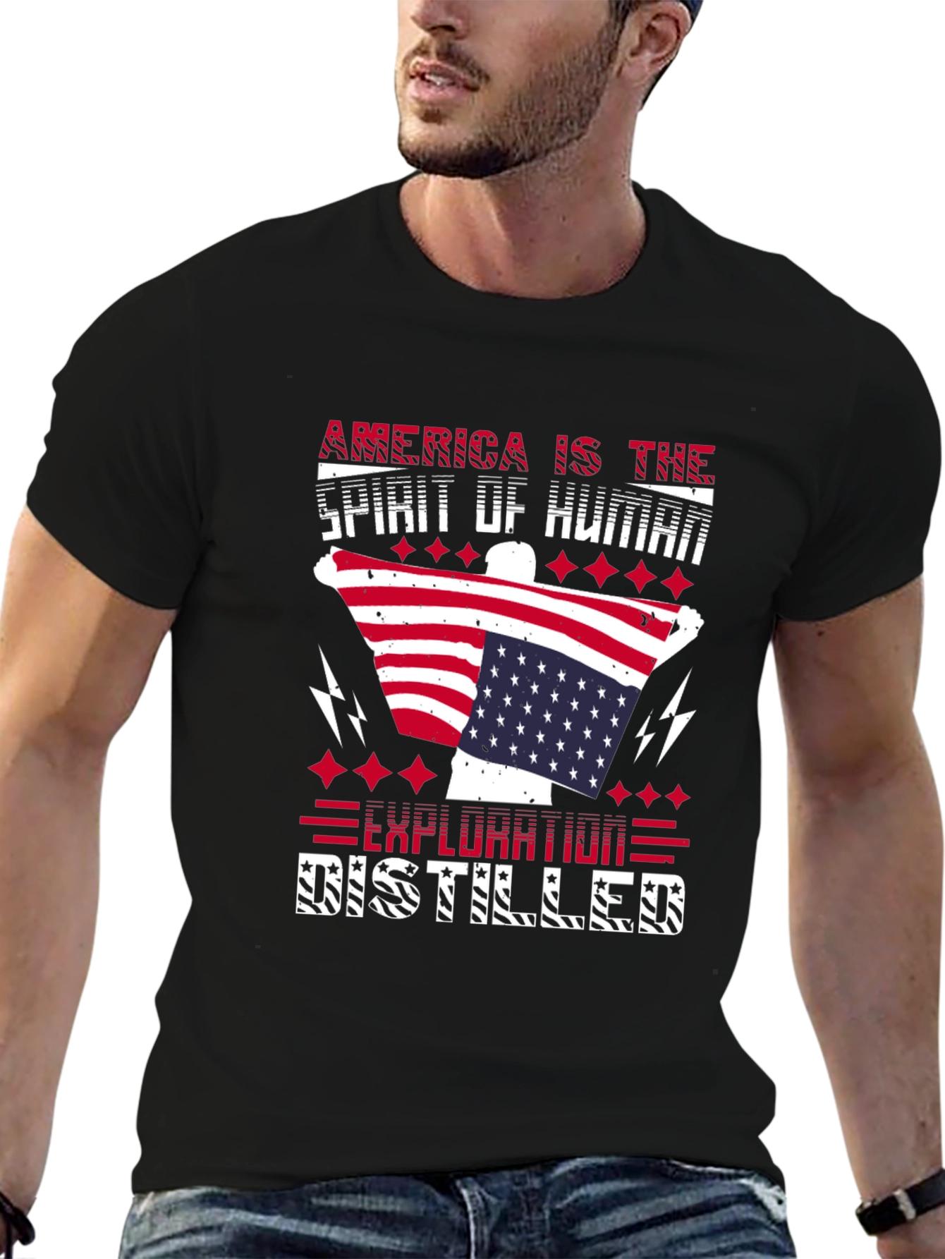 Patriotic America Exploration Distilled Graphic Tee